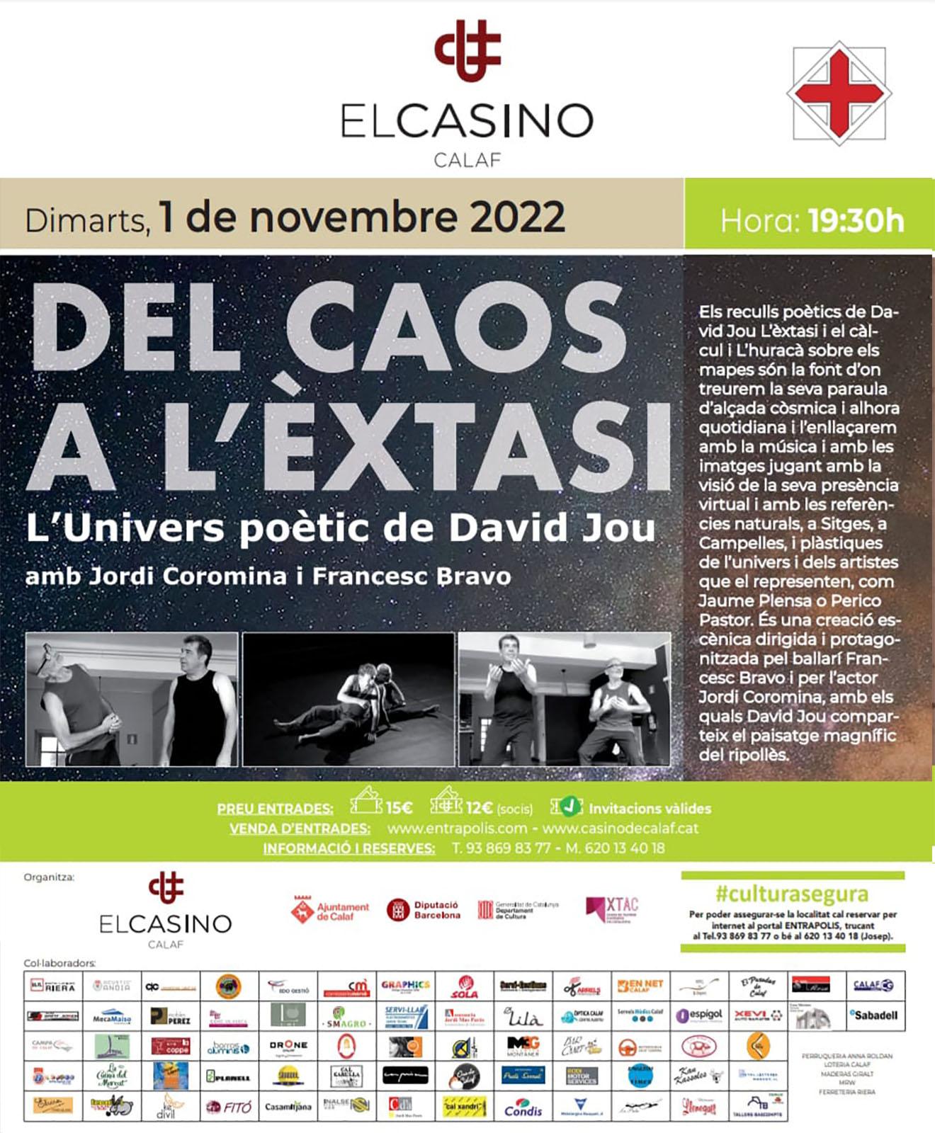 cartell Espectacle 'Del caos a l’èxtasi'