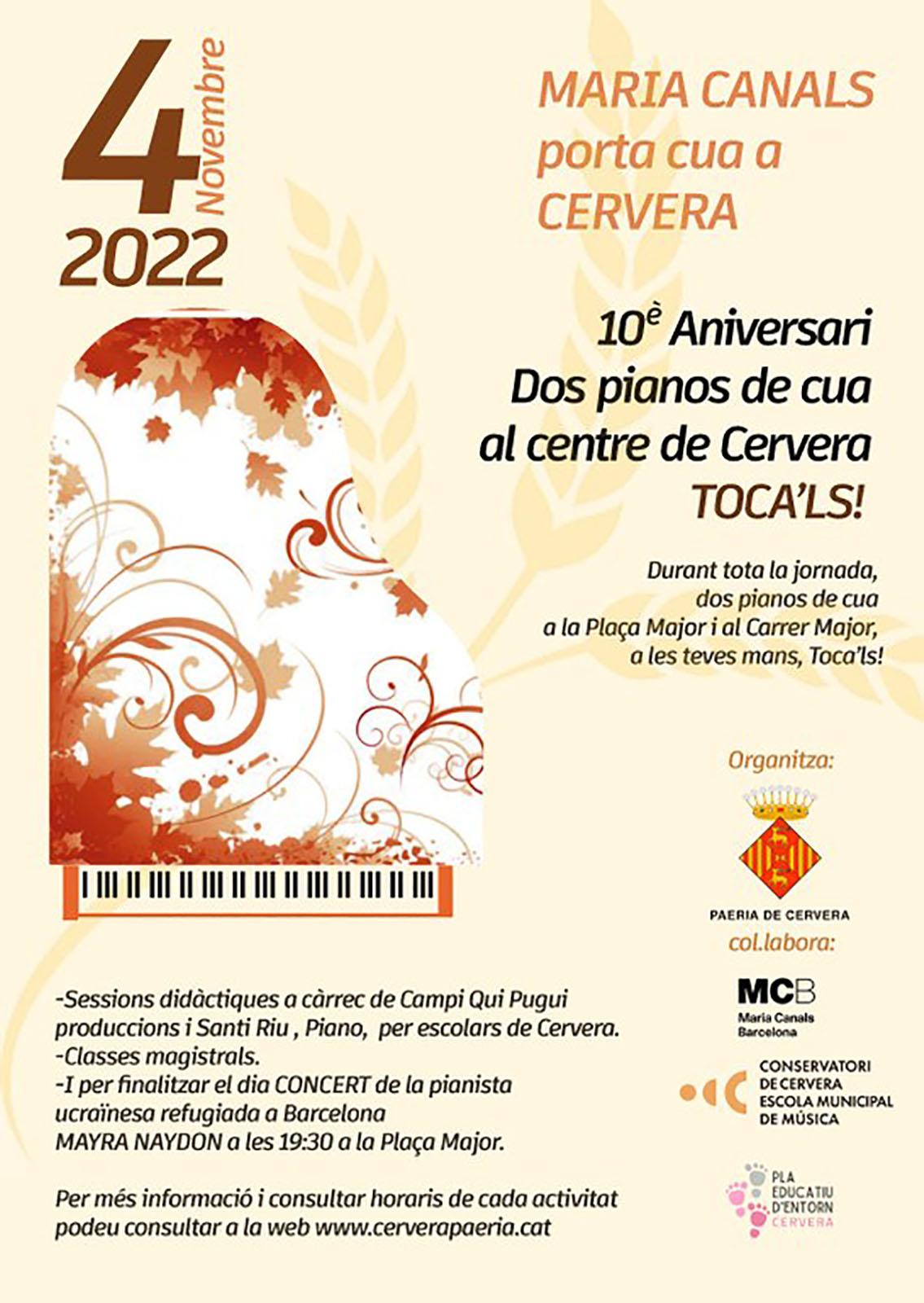 cartell X 'Maria Canals porta cua a Cervera'