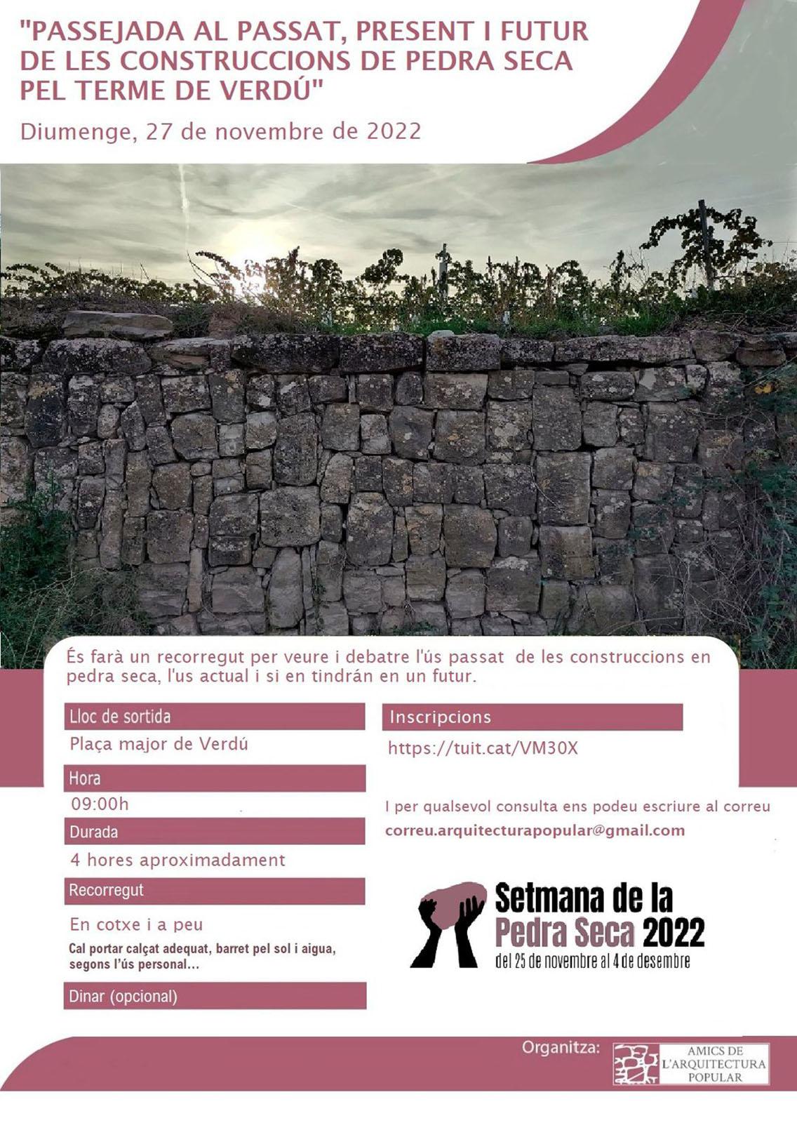 cartell Setmana de la Pedra Seca a Verdú