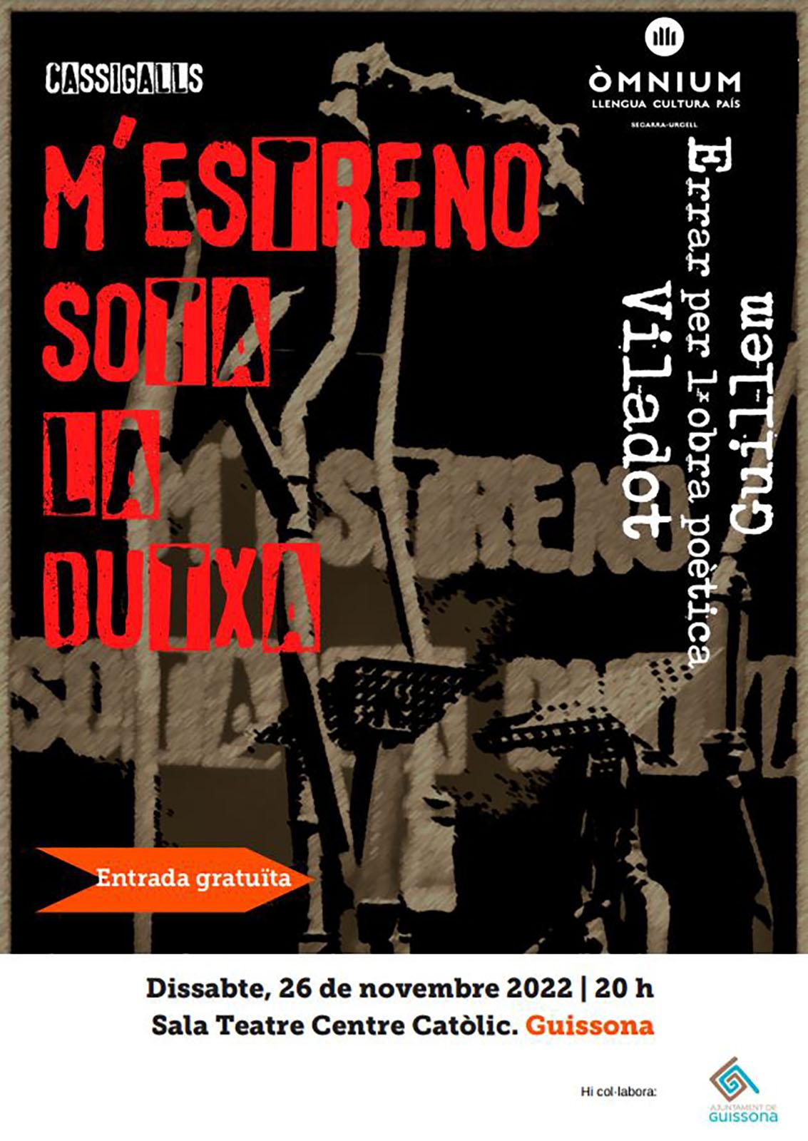 cartell Teatre 'M'estreno sota la dutxa'