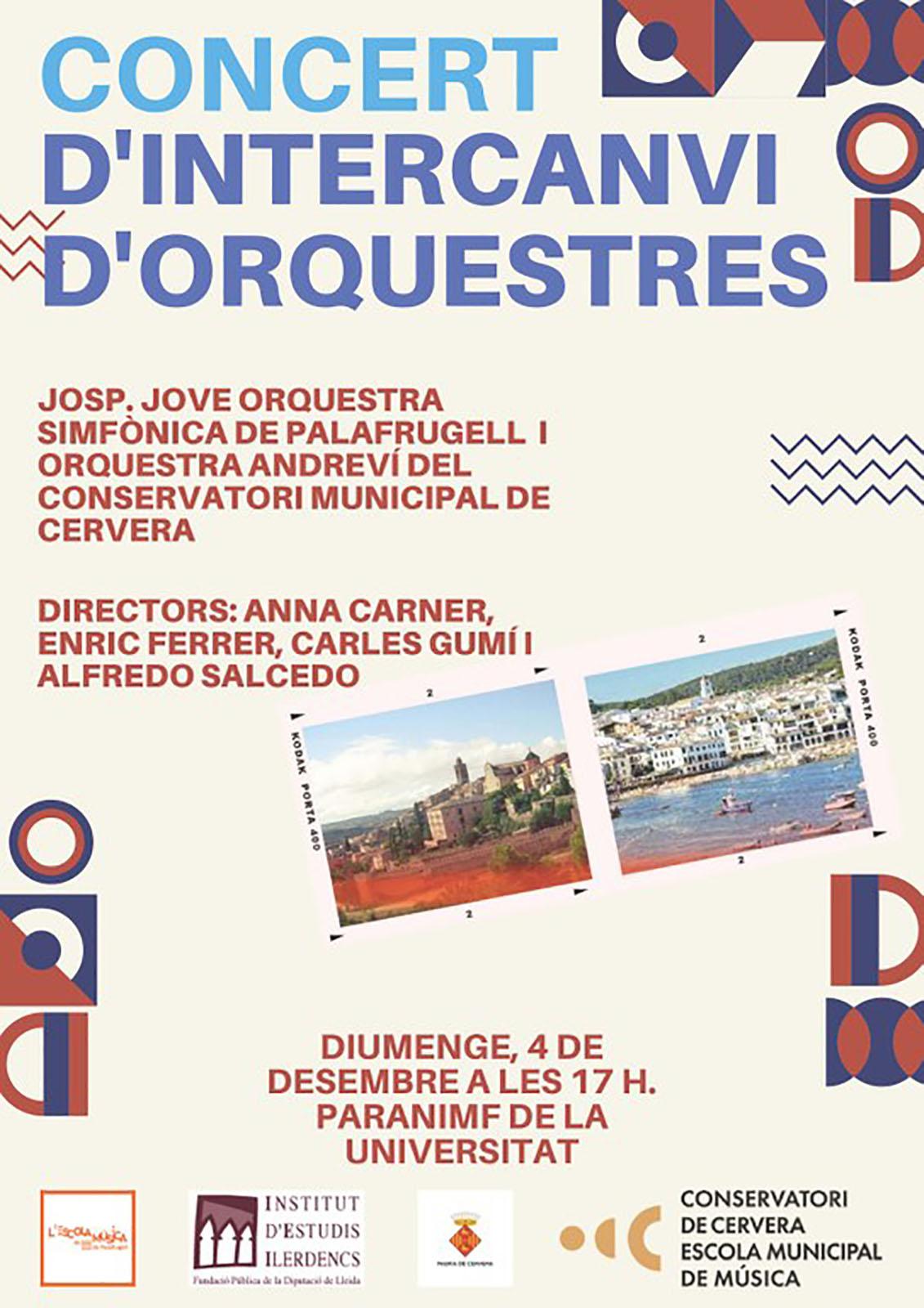 cartell Concert d'intercanvi d'orquestres de Palafrugell i Cervera