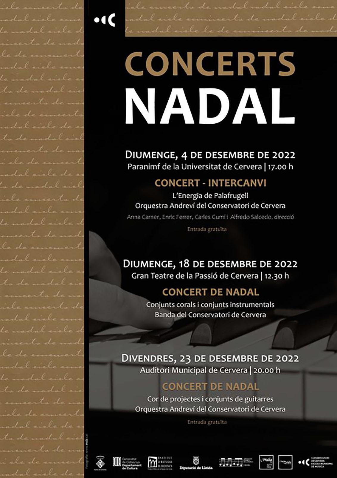 cartell Concerts de Nadal a Cervera