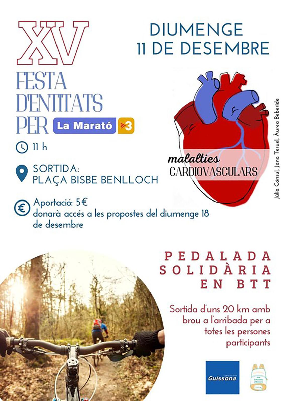 cartell Pedalada Solidària en BTT per la Marató