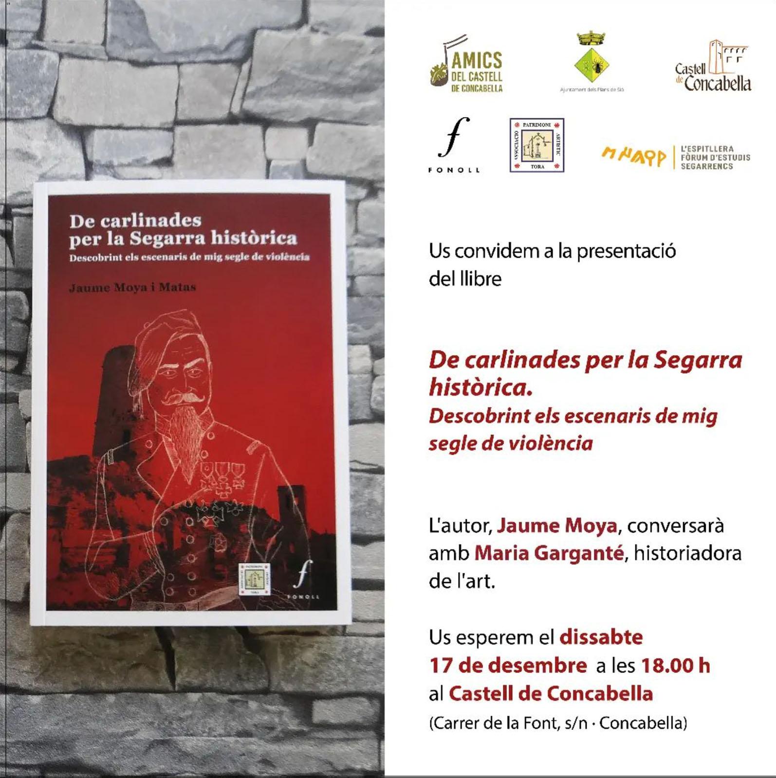 cartell Presentació del llibre 'De Carlinades per la Segarra històrica'
