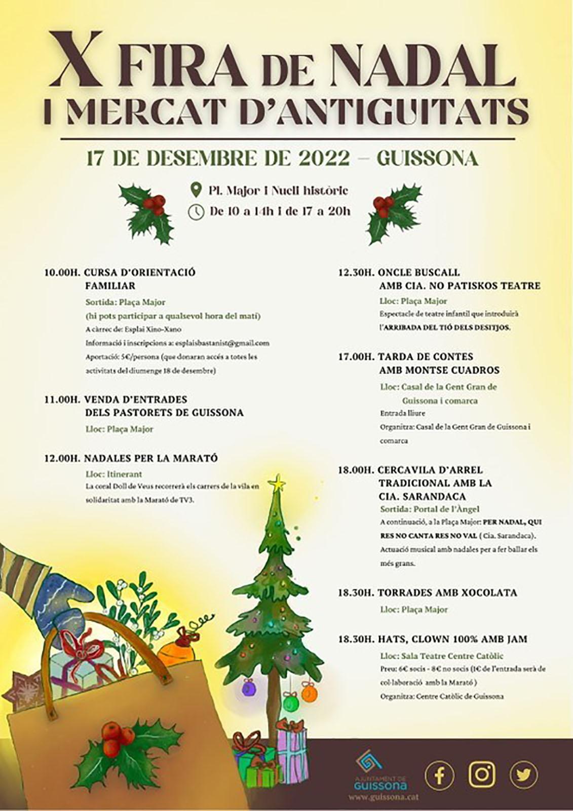 cartell X Fira de Nadal i mercat d'antiguitats