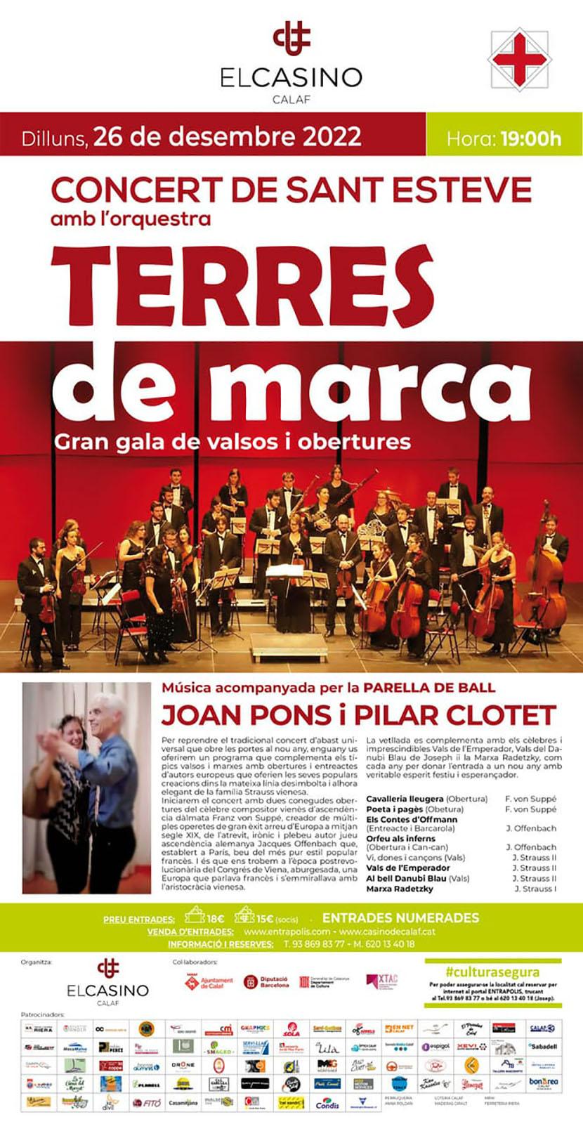 cartell Concert de Sant Esteve al Casino de Calaf