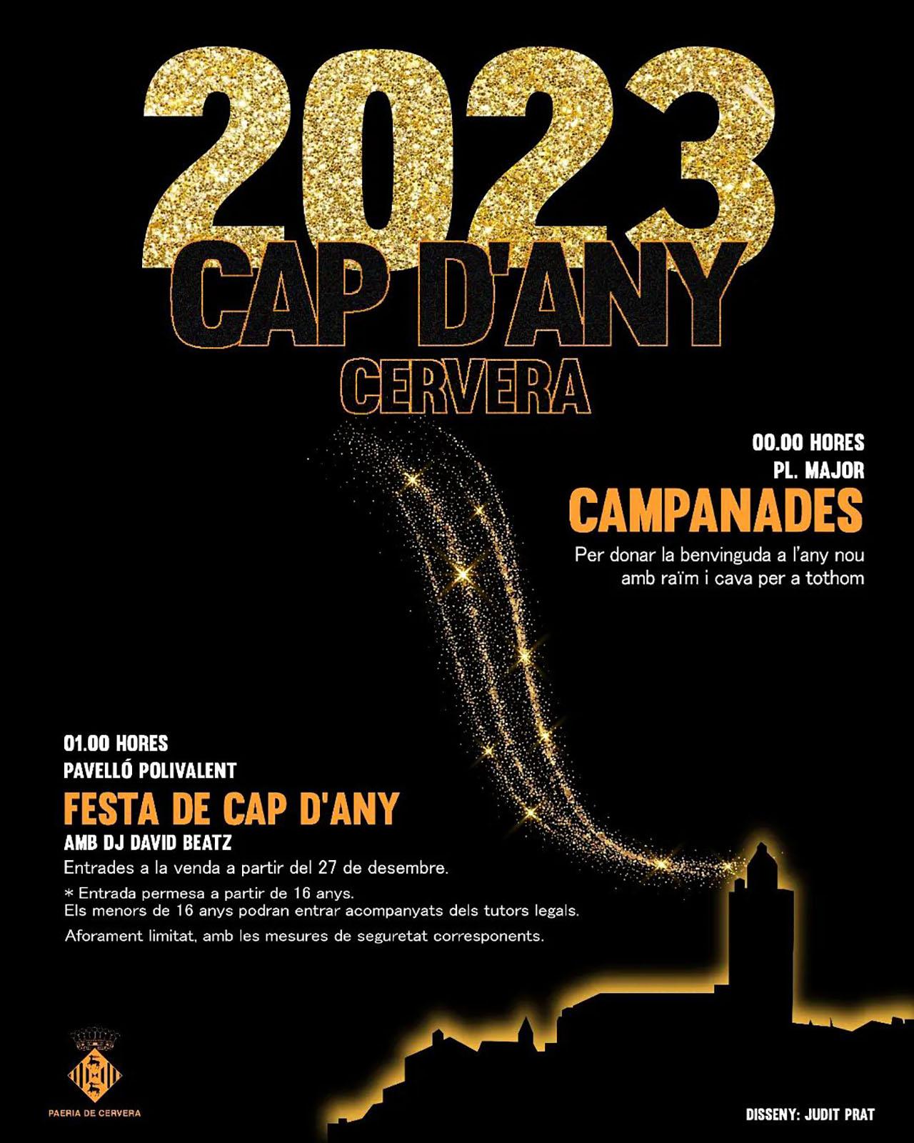 cartell Festa de Cap d'Any a Cervera