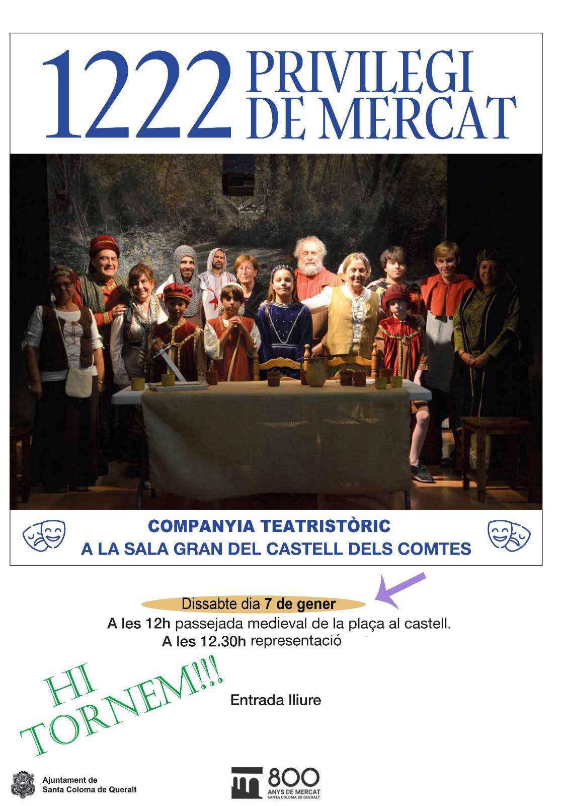 cartell Teatre '1222 Privilegi de mercat'