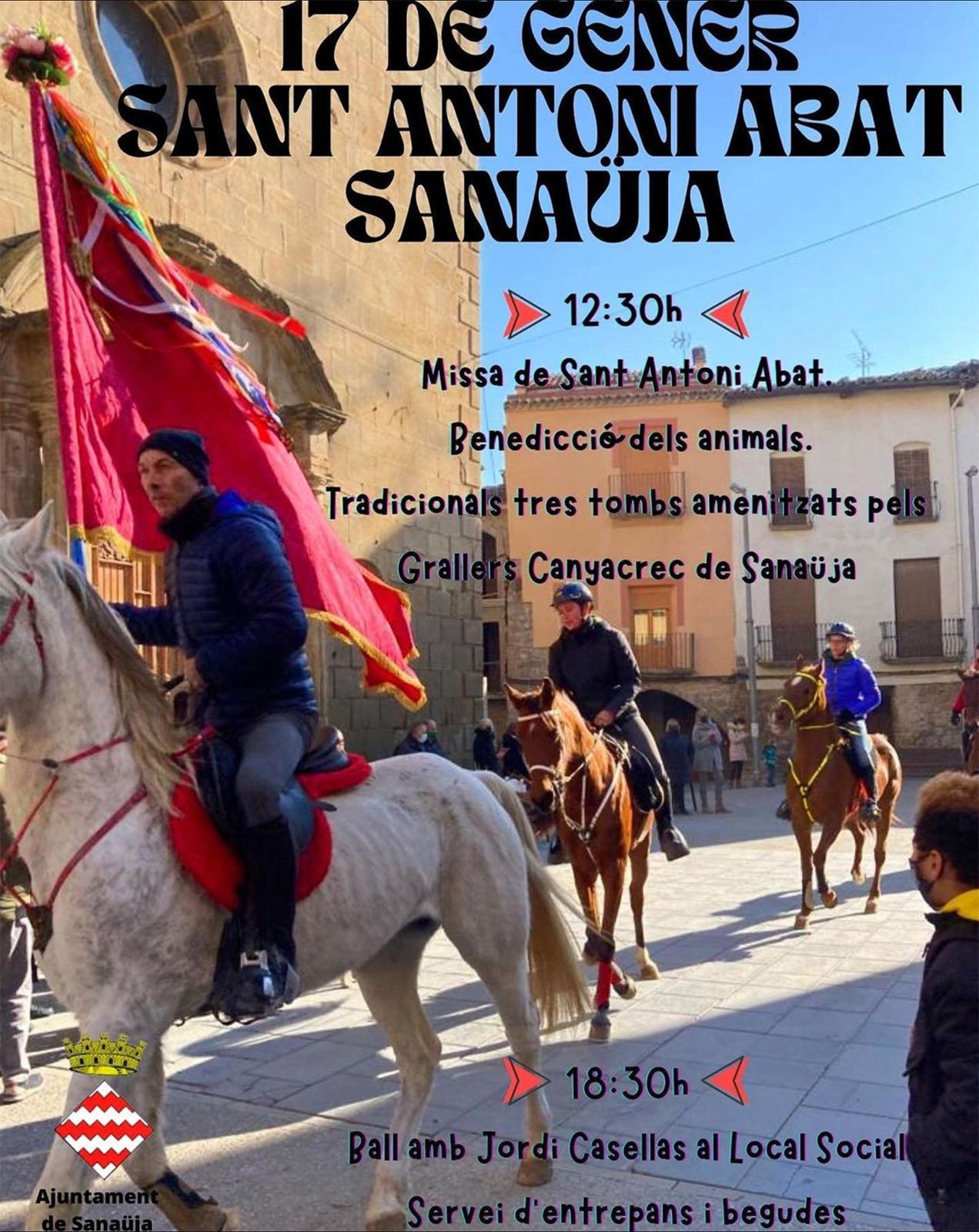 cartell Festa de Sant Antoni Abat 2023 a Sanaüja