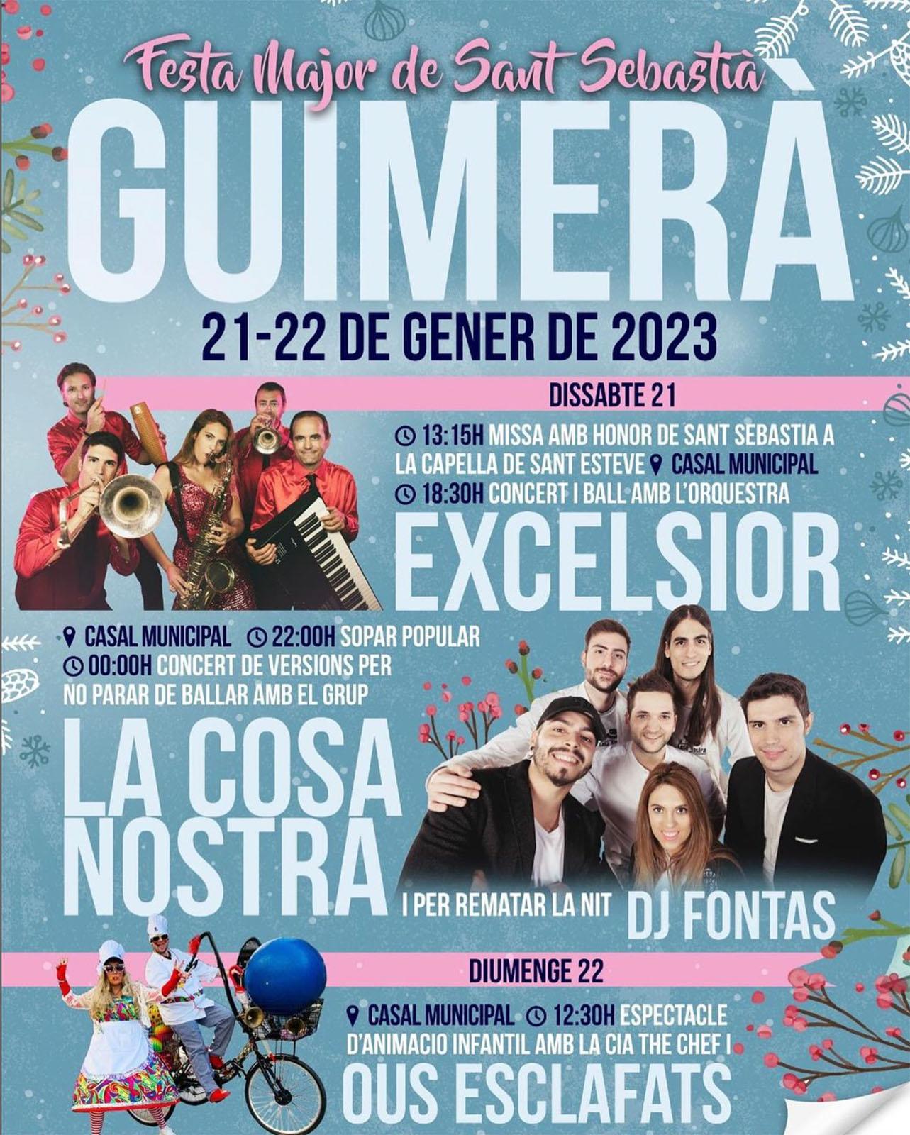 cartell Festa Major de Sant Sebastià 2023 a Guimerà