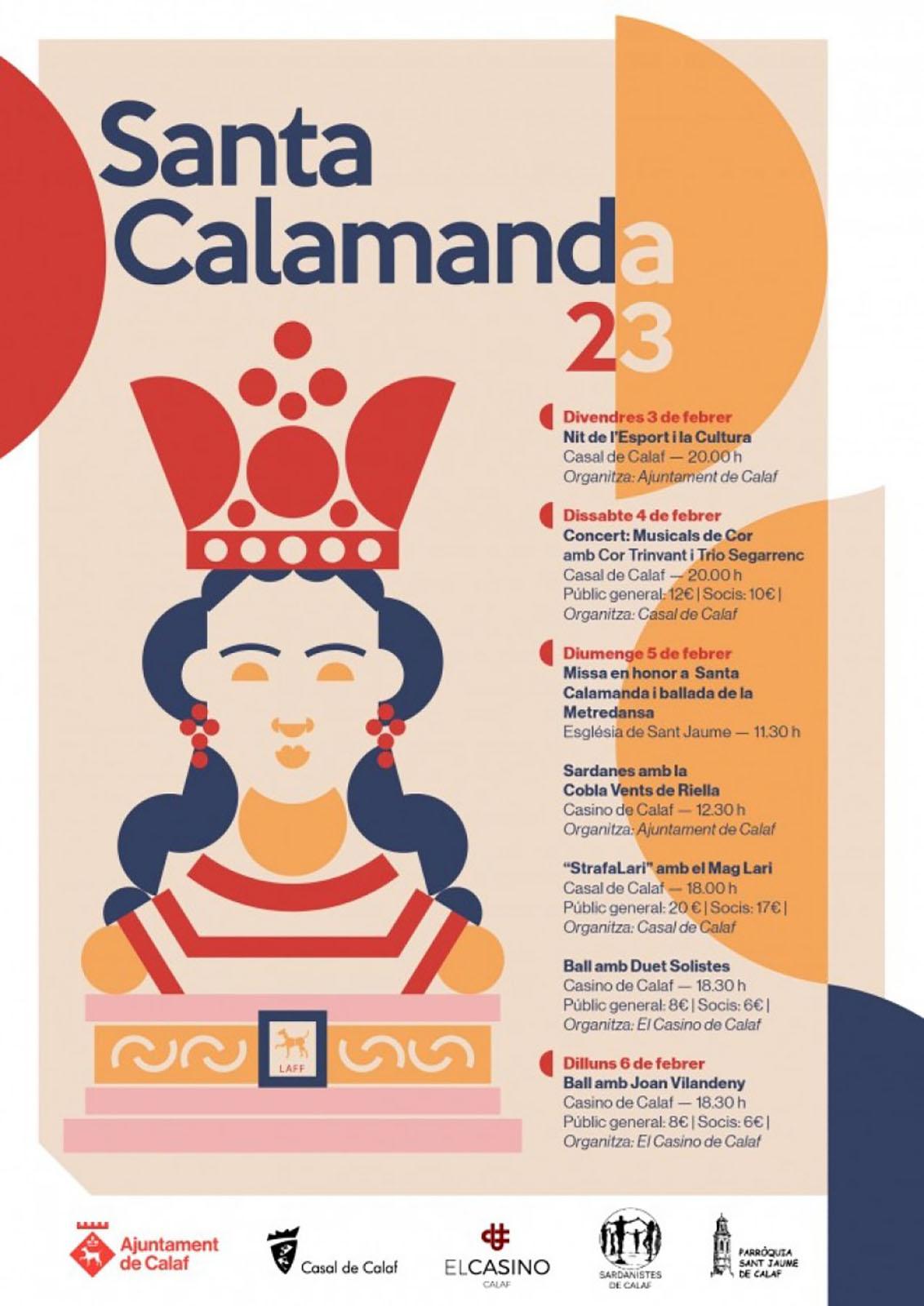 cartell Festa Major de Santa Calamanda 2023