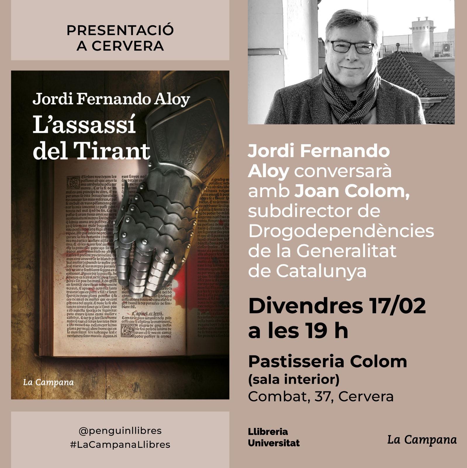 cartell Presentació del llibre 'L'assassí del Tirant'