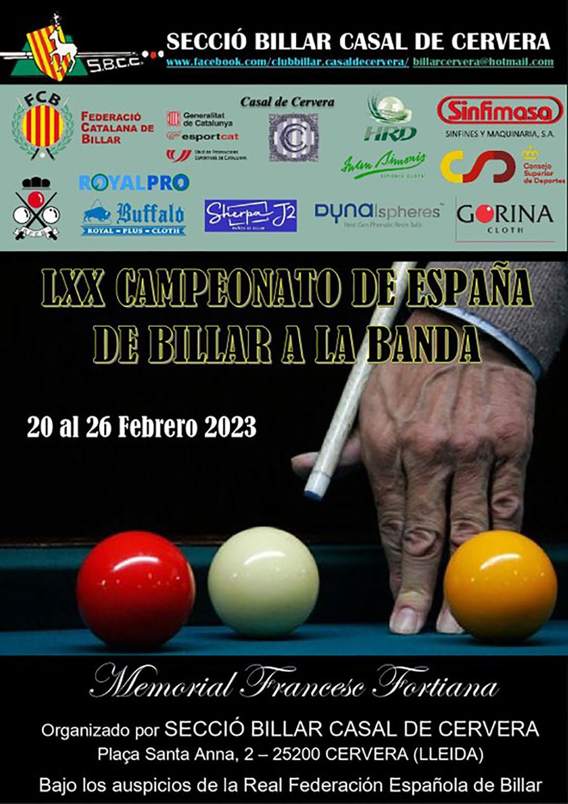cartell Campionat d'Espanya de billar a la banda