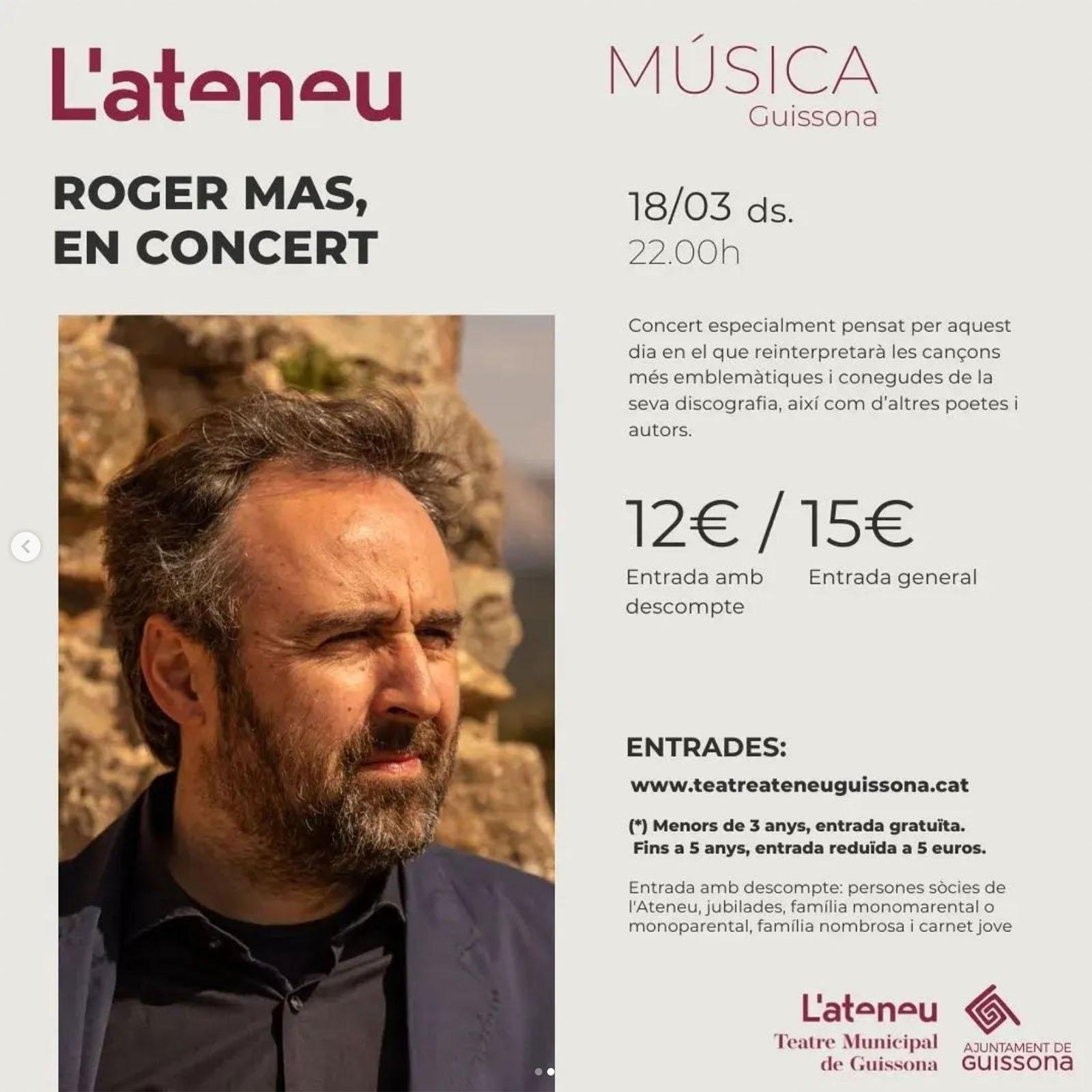 cartell Concert de Roger Mas