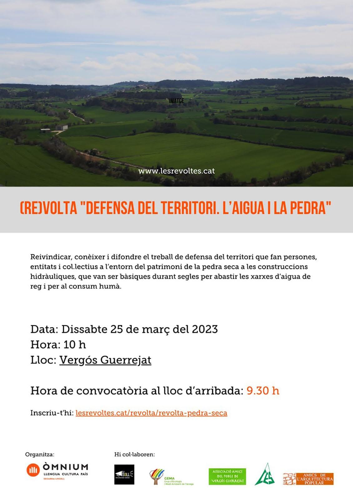 cartell (Re)volta per defensar el territori. L’aigua i la pedra a Vergós Guerrejat