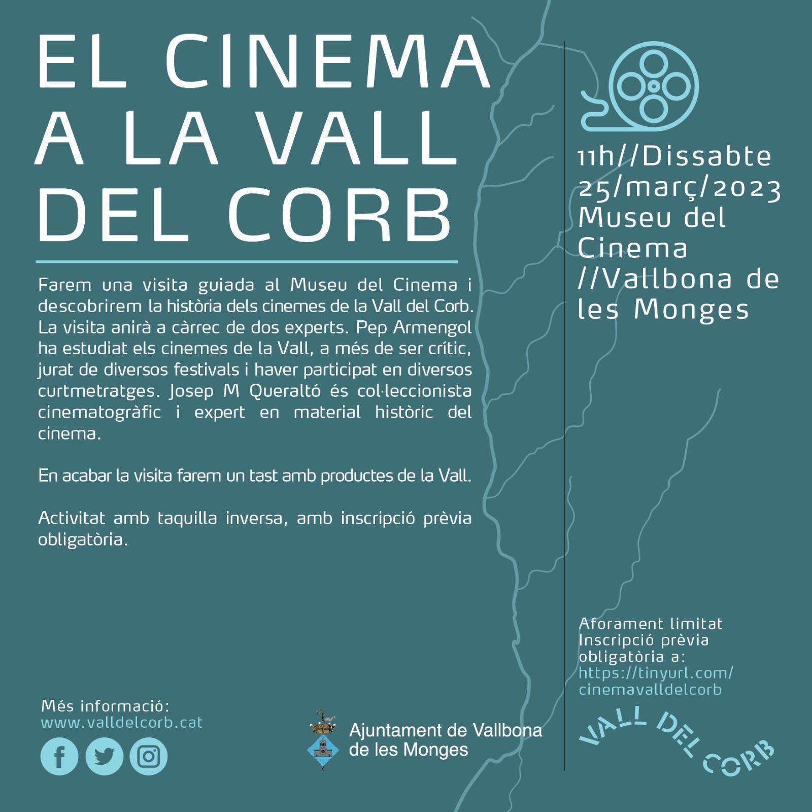 cartell Visita guiada el cinema a la Vall del Corb