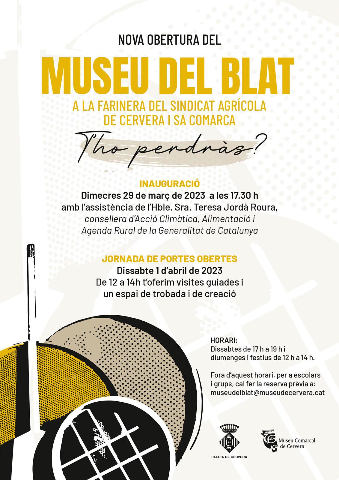 cartell Nova obertura del Museu del Blat