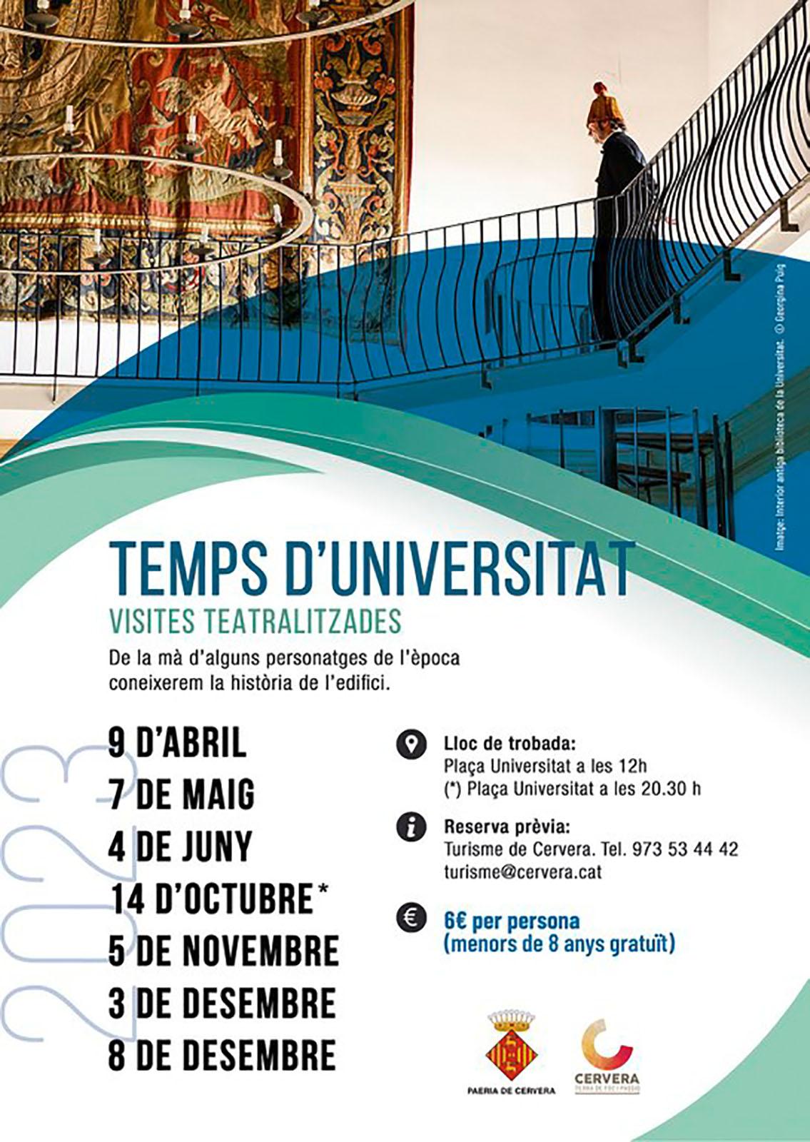 cartell Visita teatralitzada 'Temps d'Universitat'
