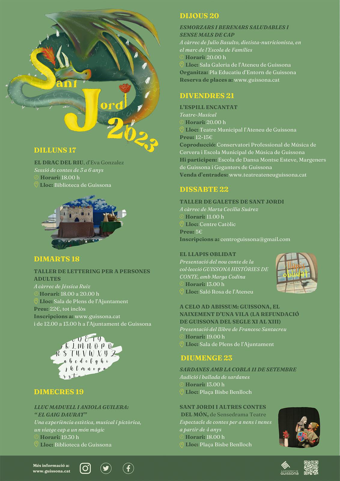 cartell Sant Jordi 2023 a Guissona