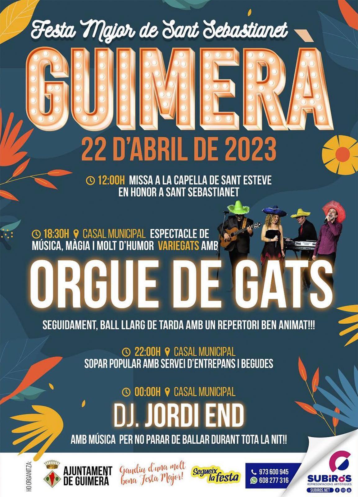 cartell Festa Major de Sant Sebastianet 2023 a Guimerà
