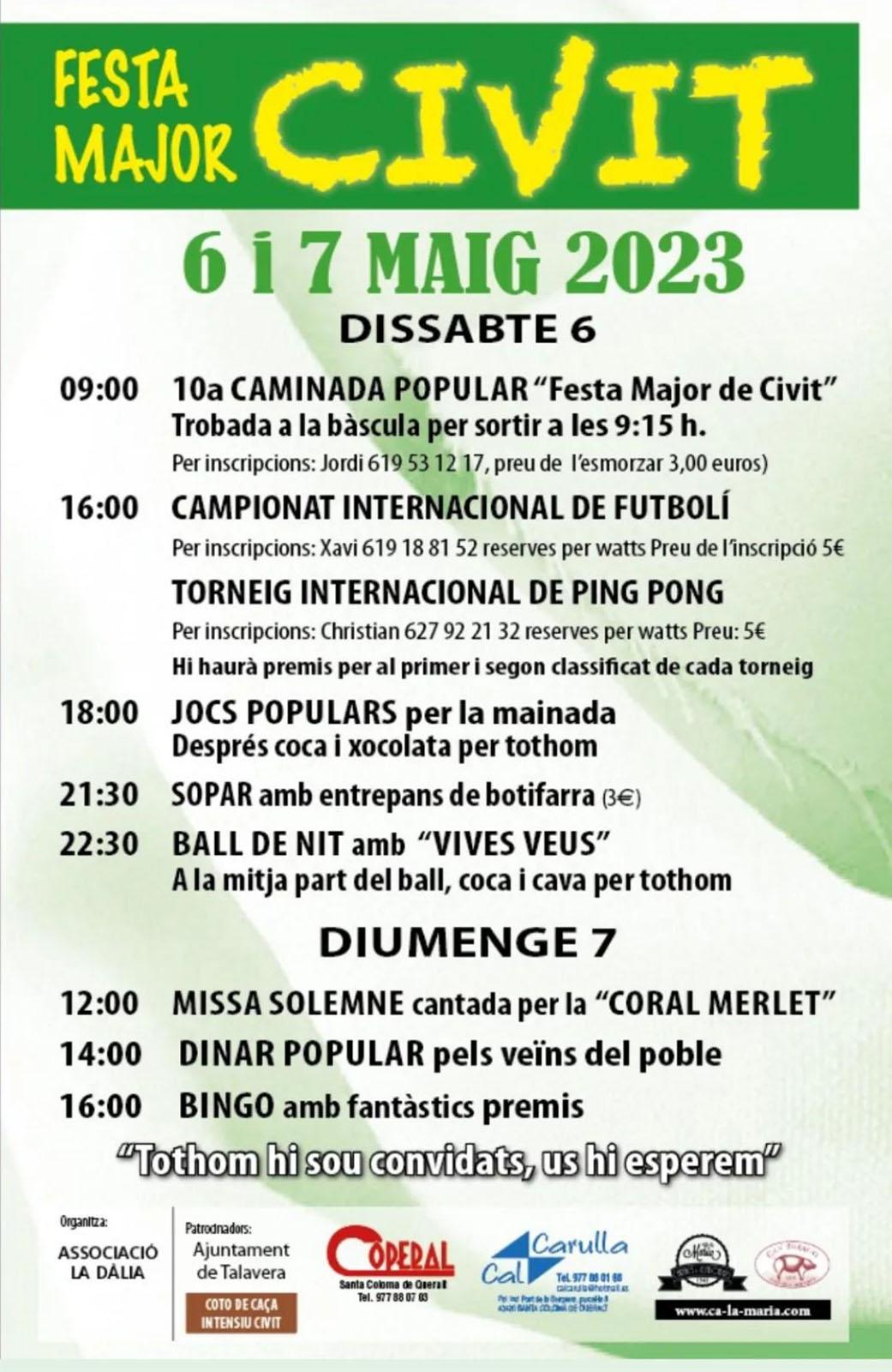 cartell Festa Major de Civit 2023