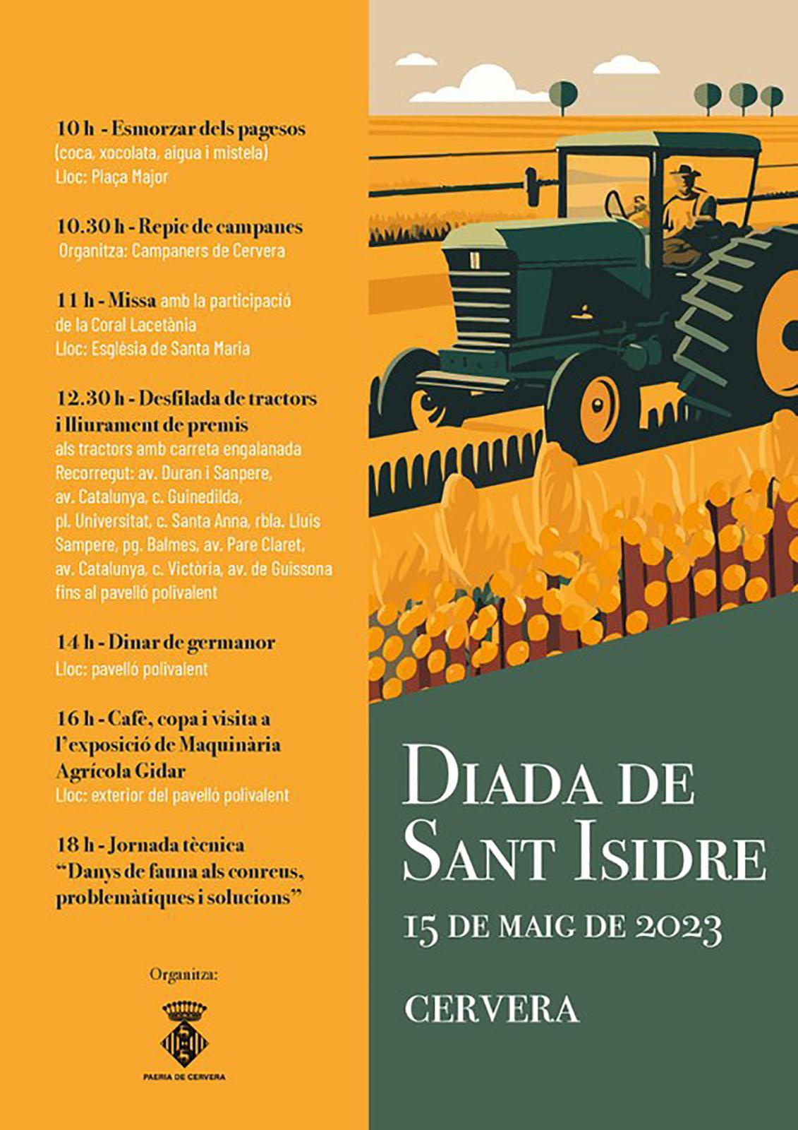 cartell Diada de Sant Isidre a Cervera 2023