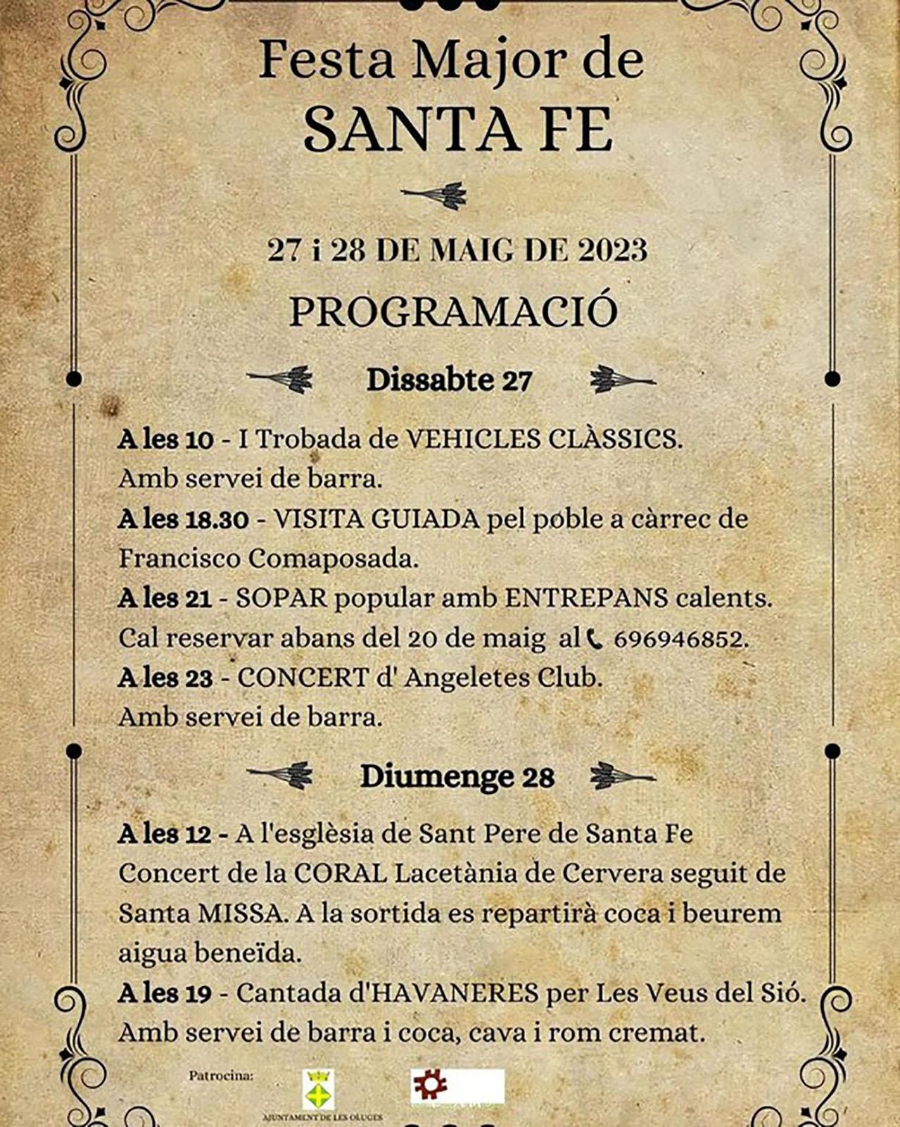 cartell Festa Major de Santa Fe 2023