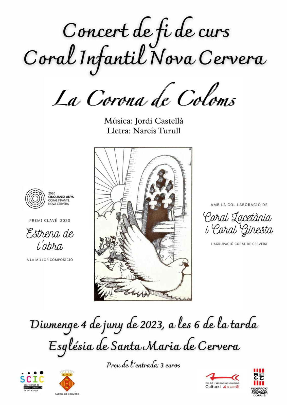 cartell Concert  de la Coral Infantil  Nova Cervera