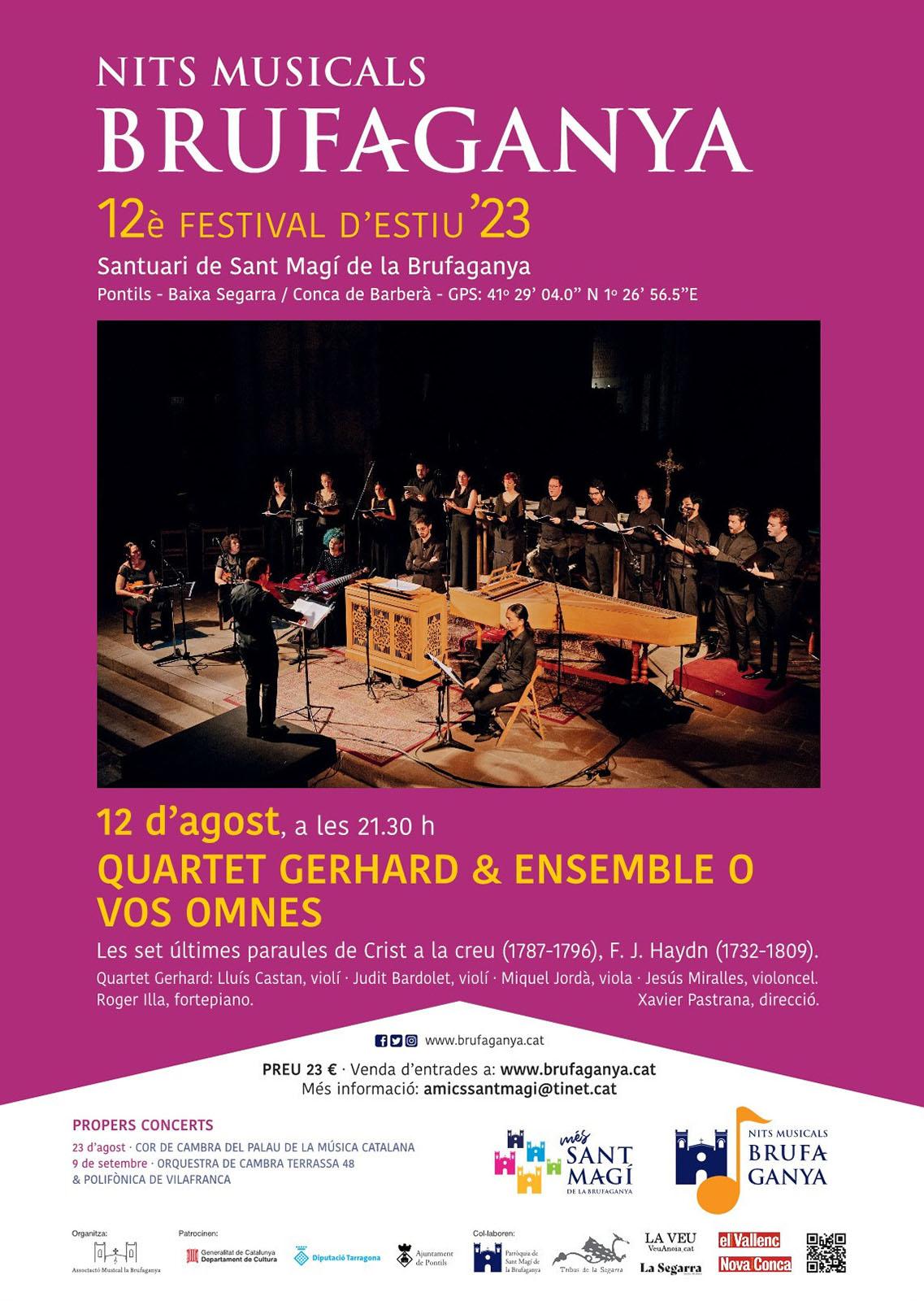 cartell Nits Musicals de la Brufaganya 'Quartet Gerhard i la Ensemble O Vos Omnes'
