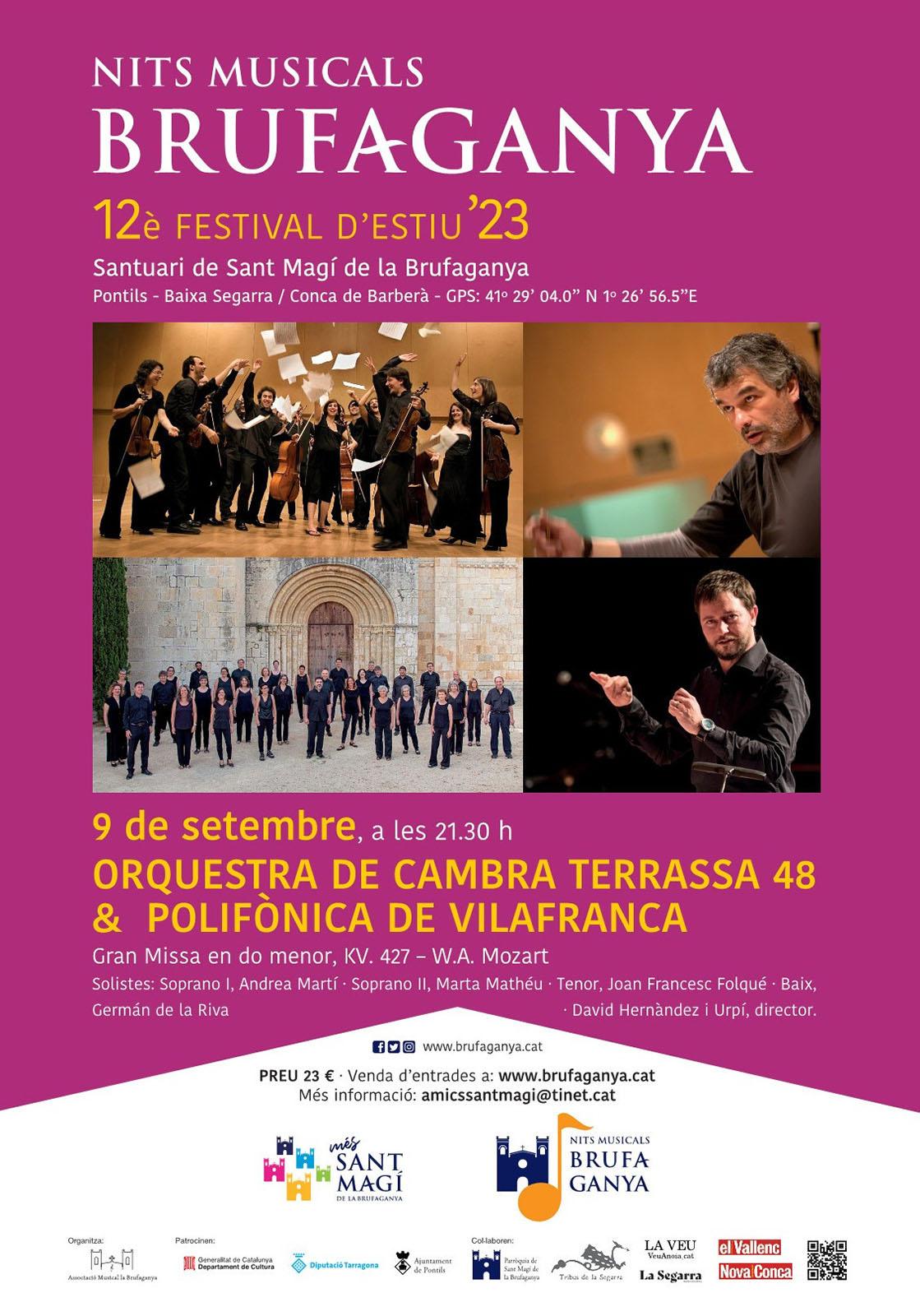 cartell Nits Musicals de la Brufaganya 'Orquestra de Cambra Terrassa 48 i la Polifònica de Vilafranca'