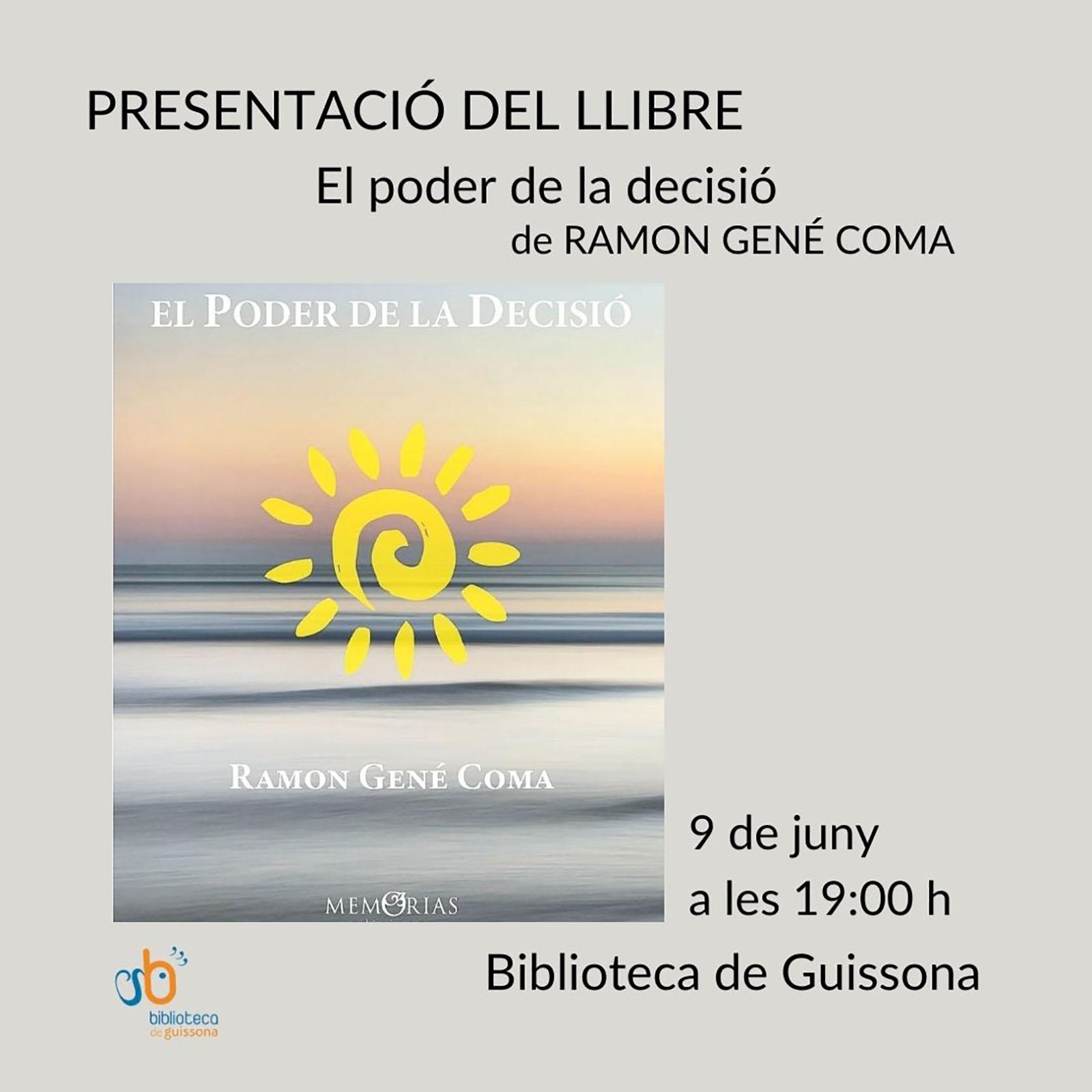 cartell Presentació del llibre 'El poder de la decisió'