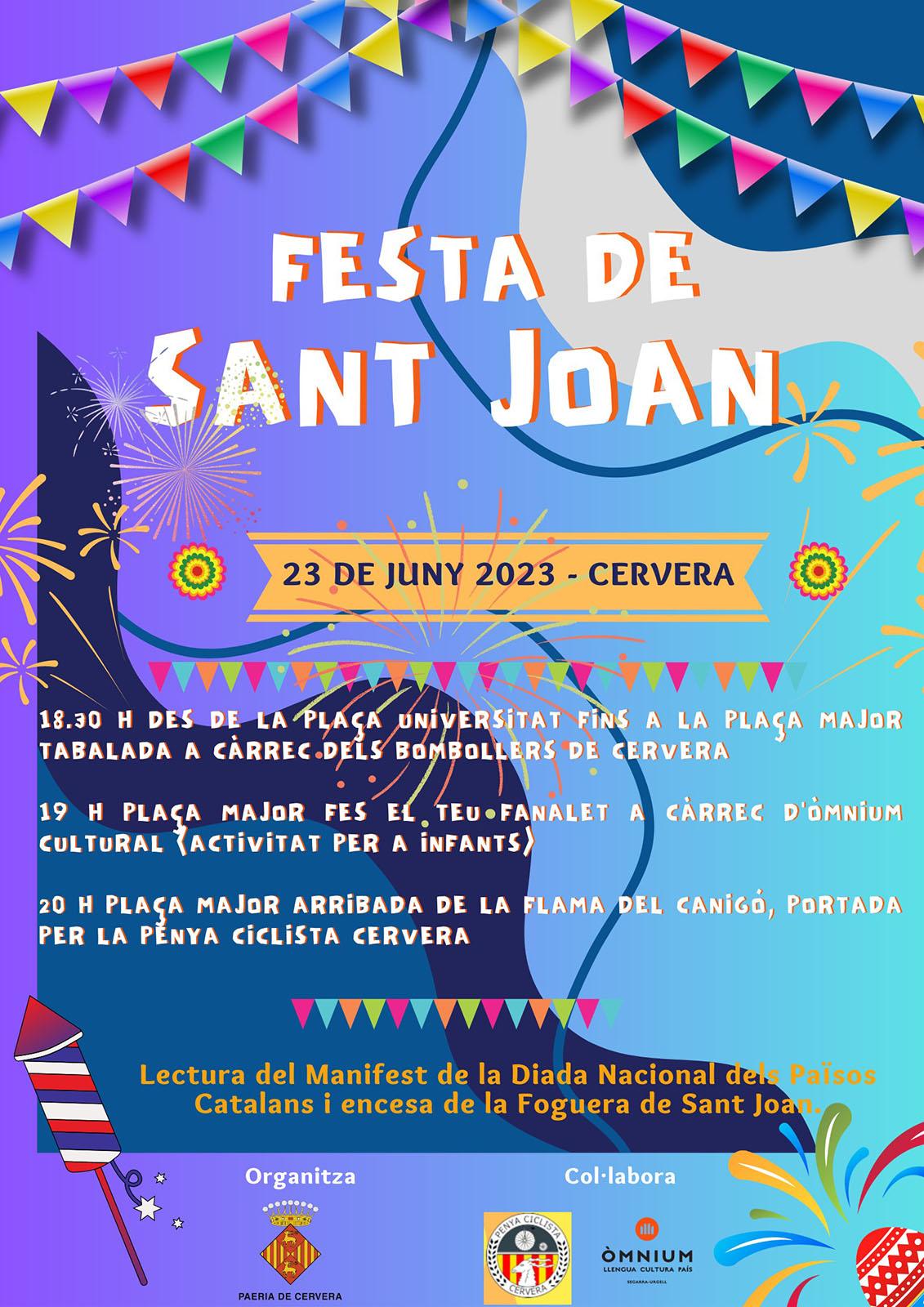 cartell Sant Joan 2023 a Cervera