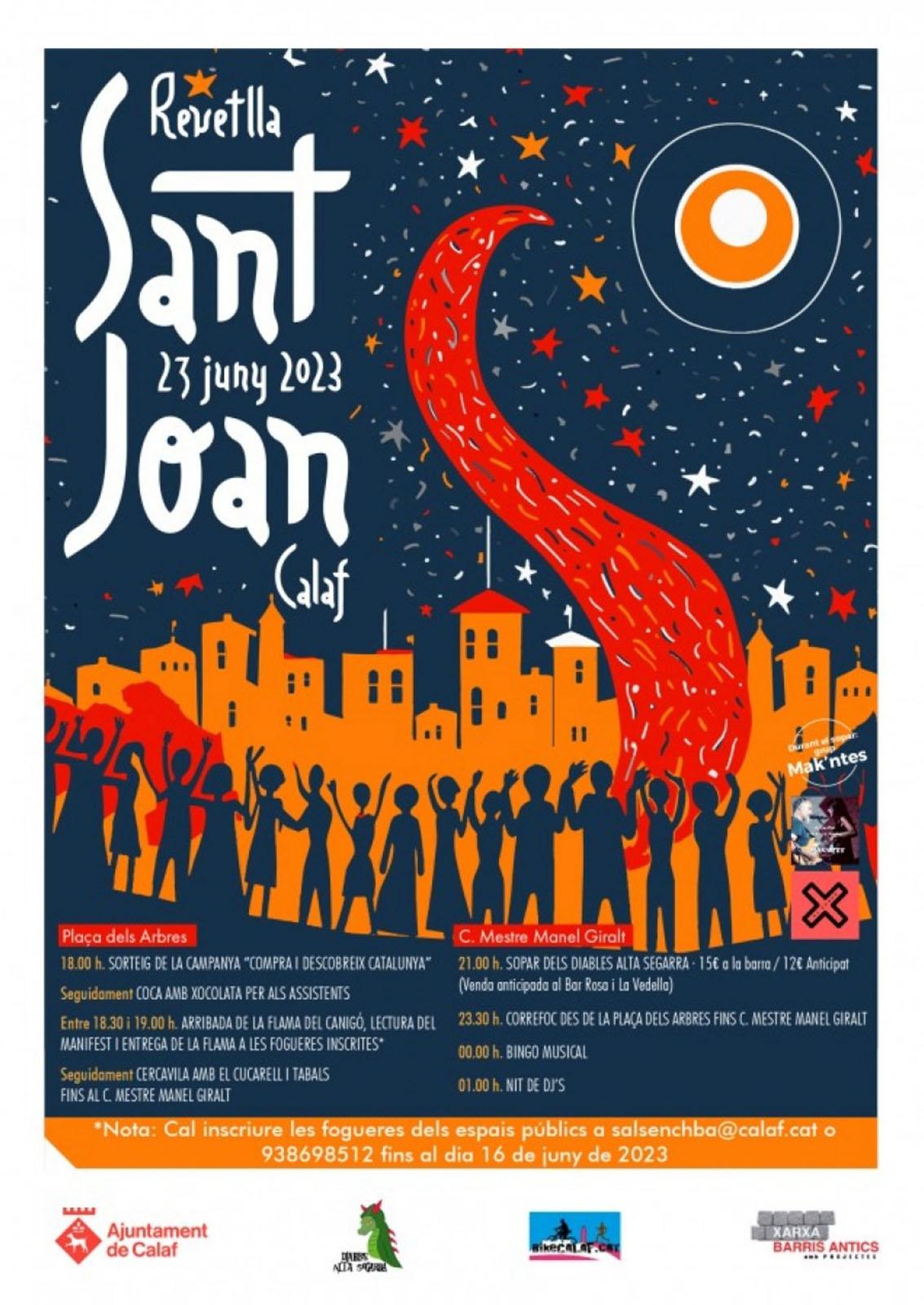 cartell Revetlla Sant Joan 2023 a Calaf