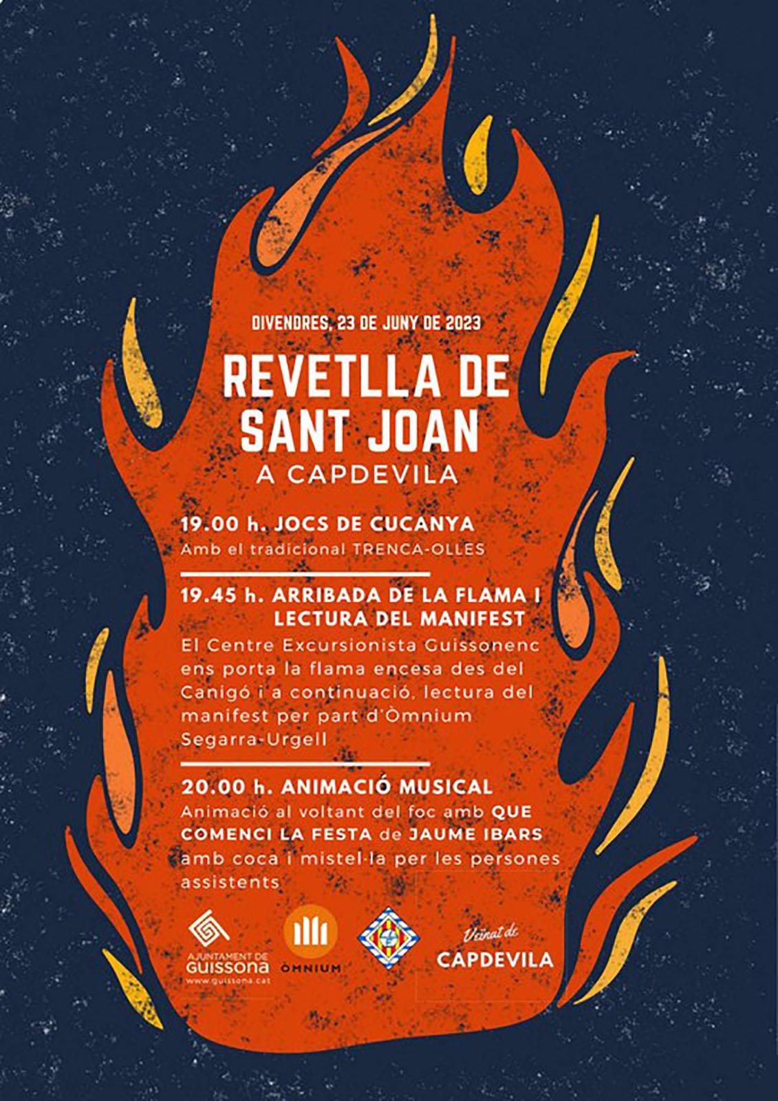 cartell Revetlla Sant Joan 2023 a Guissona