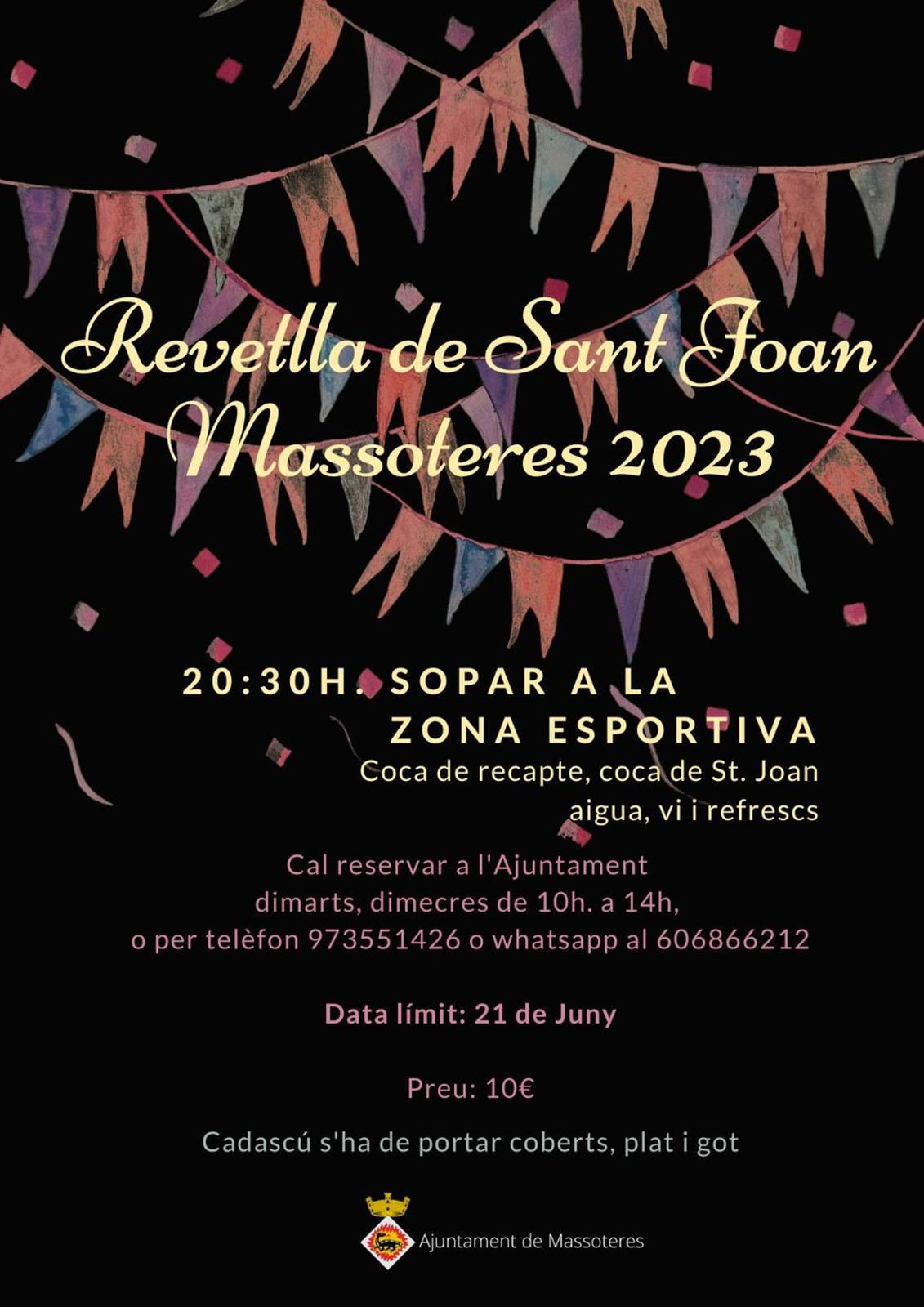cartell Revetlla de Sant Joan 2023 a Massoteres