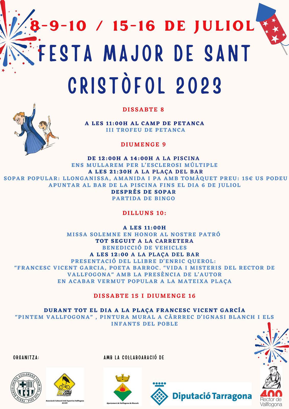 cartell Festa Major de Sant Cristòfol 2023