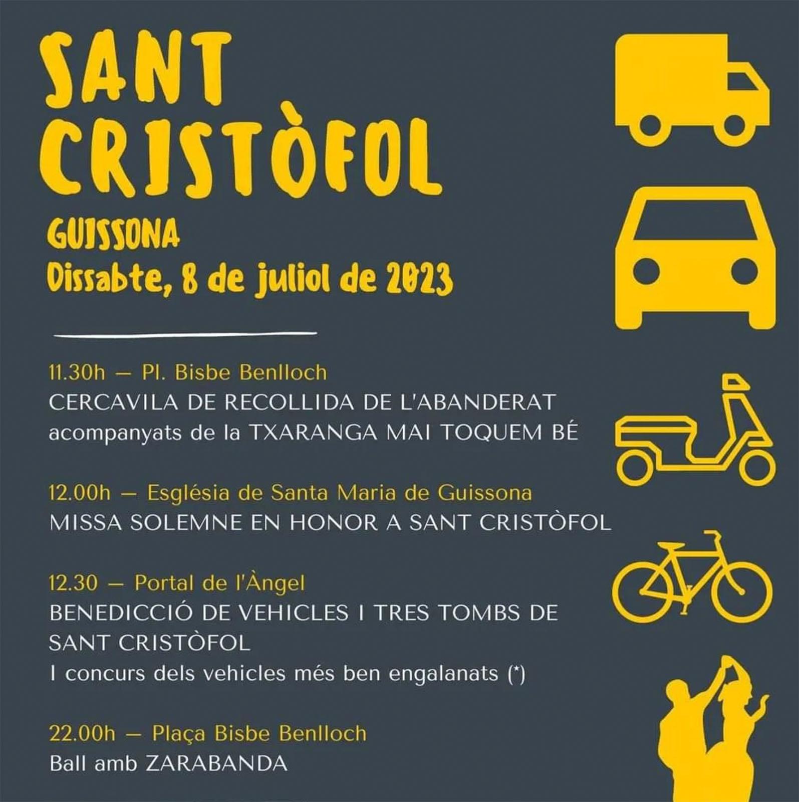 cartell Festa de Sant Cristòfol 2023 a Guissona