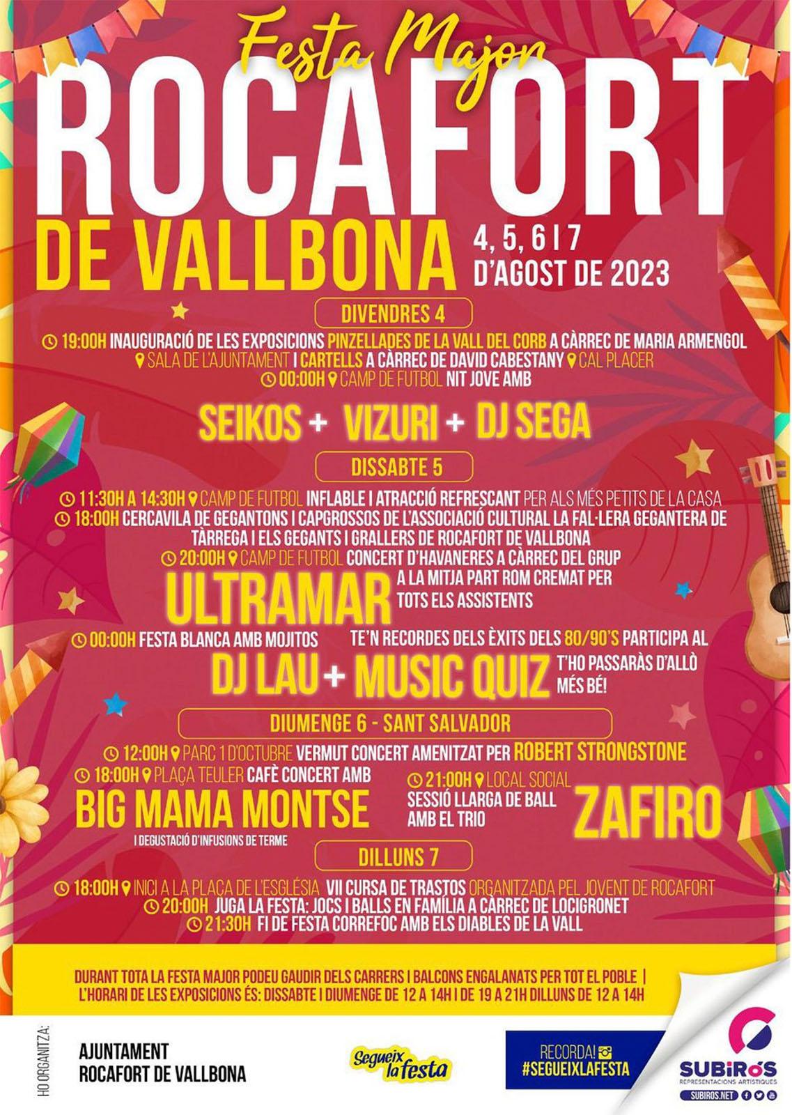 cartell Festa Major de Rocafort de Vallbona 2023