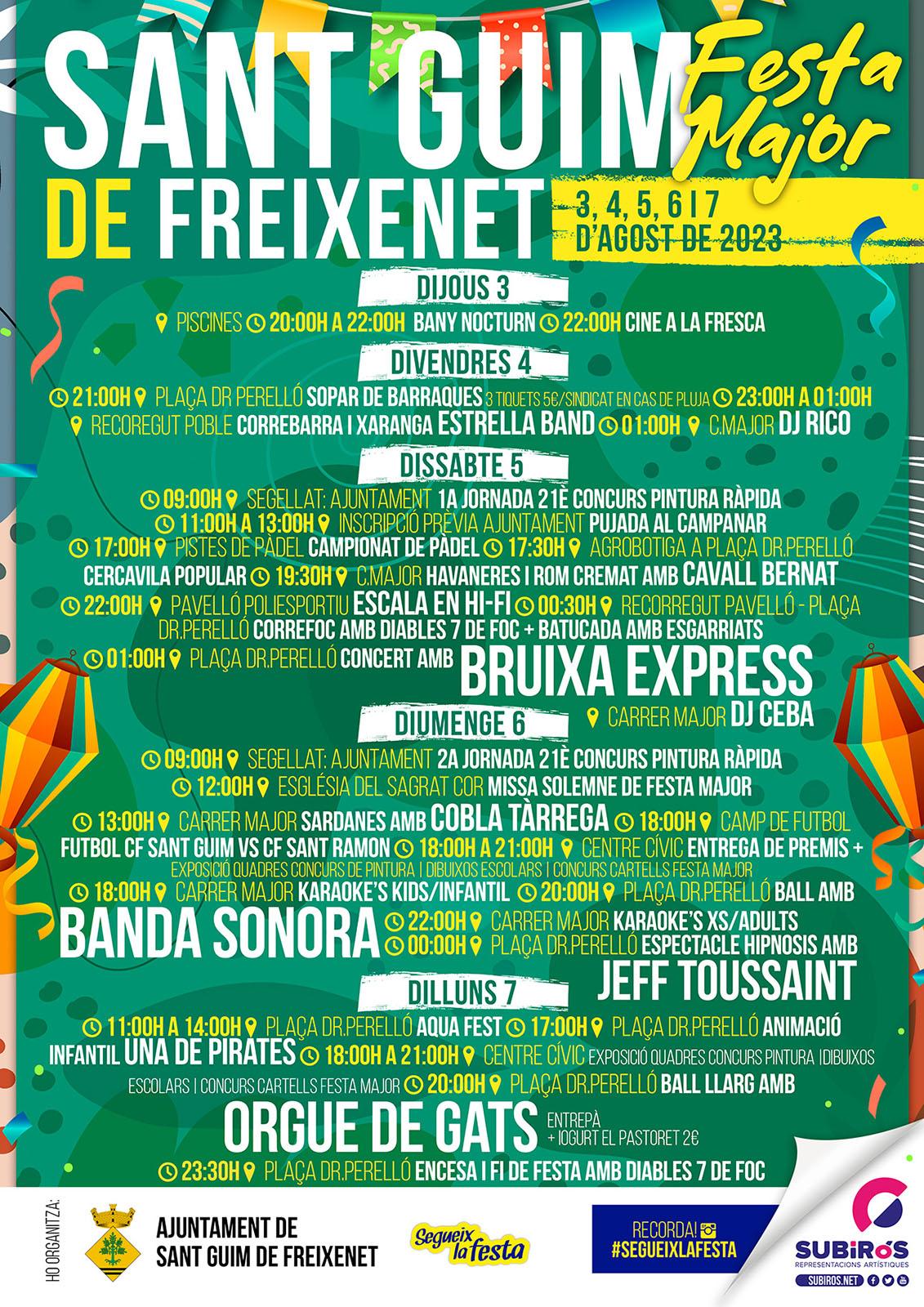 cartell Festa Major de Sant Guim de Freixenet 2023