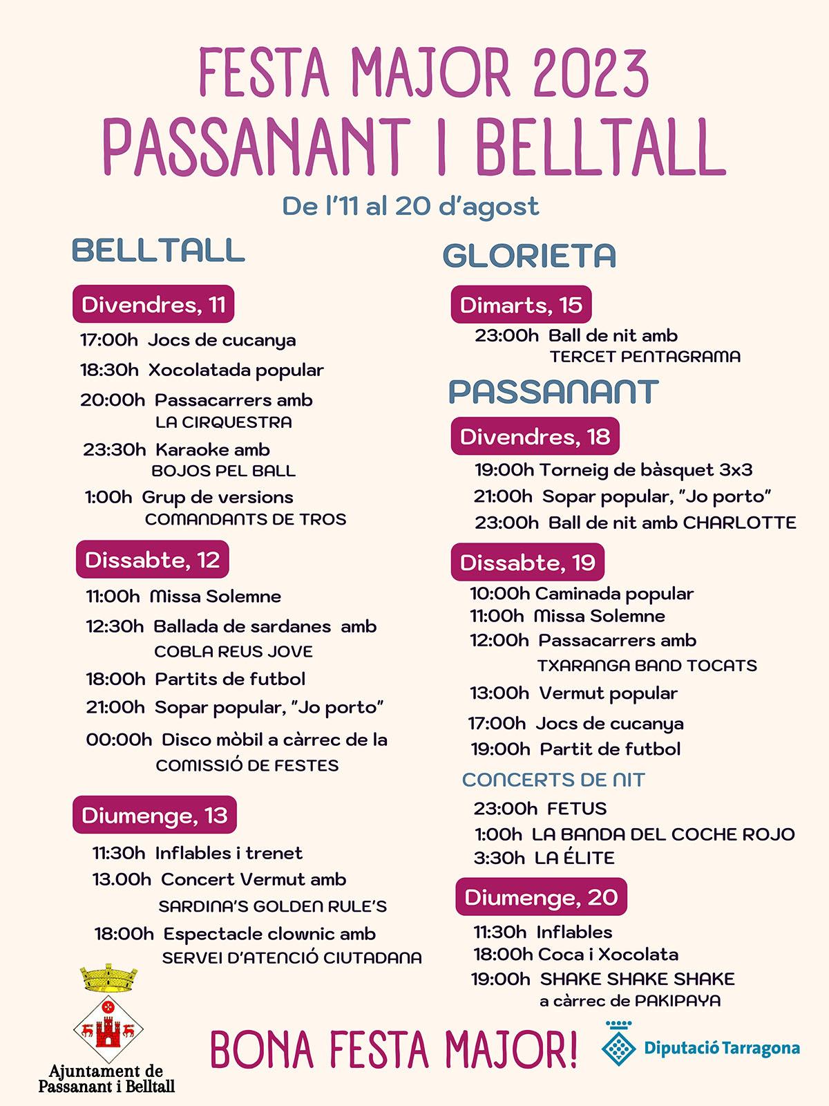 cartell Festa Major de Belltall 2023