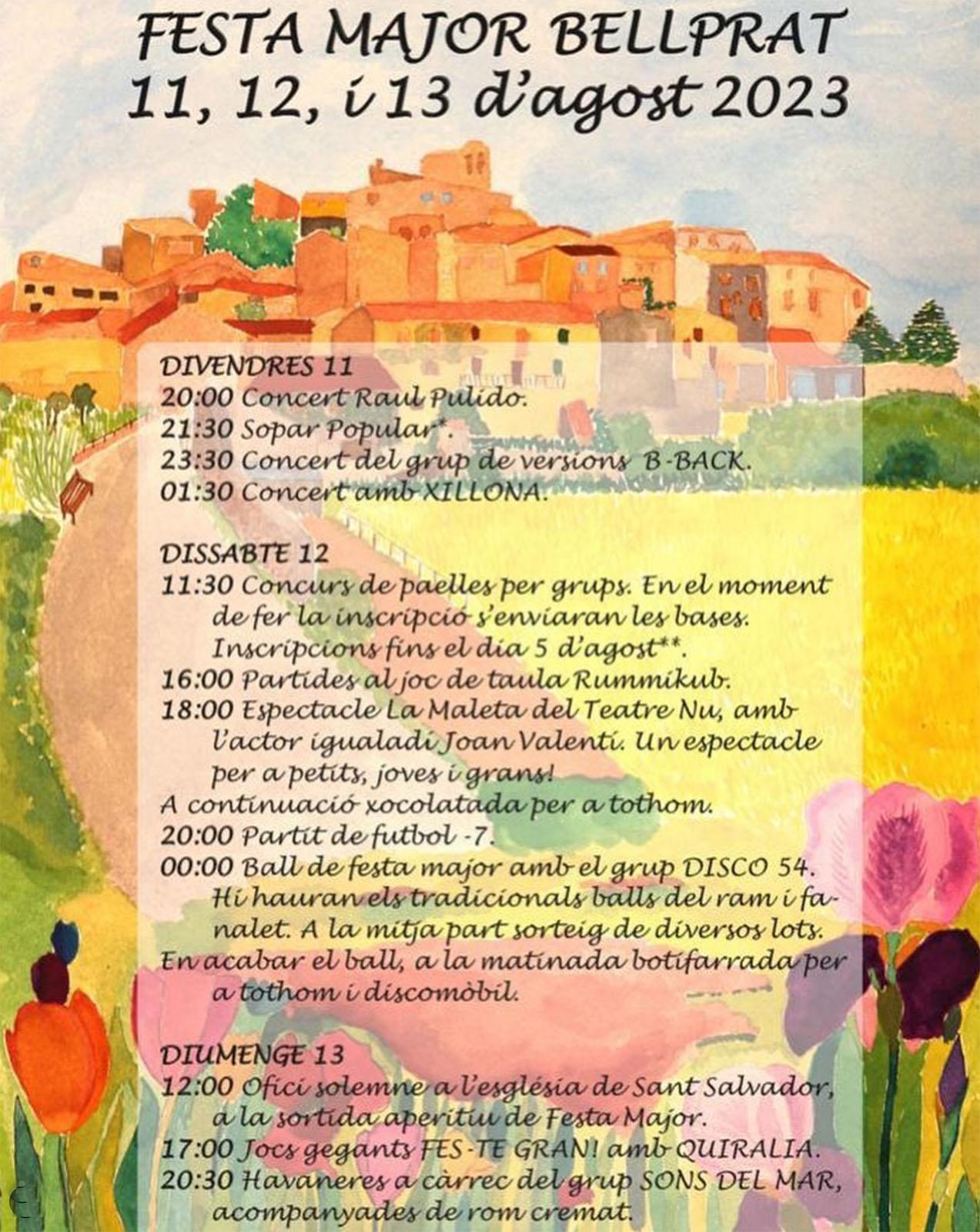 cartell Festa major de Bellprat 2023