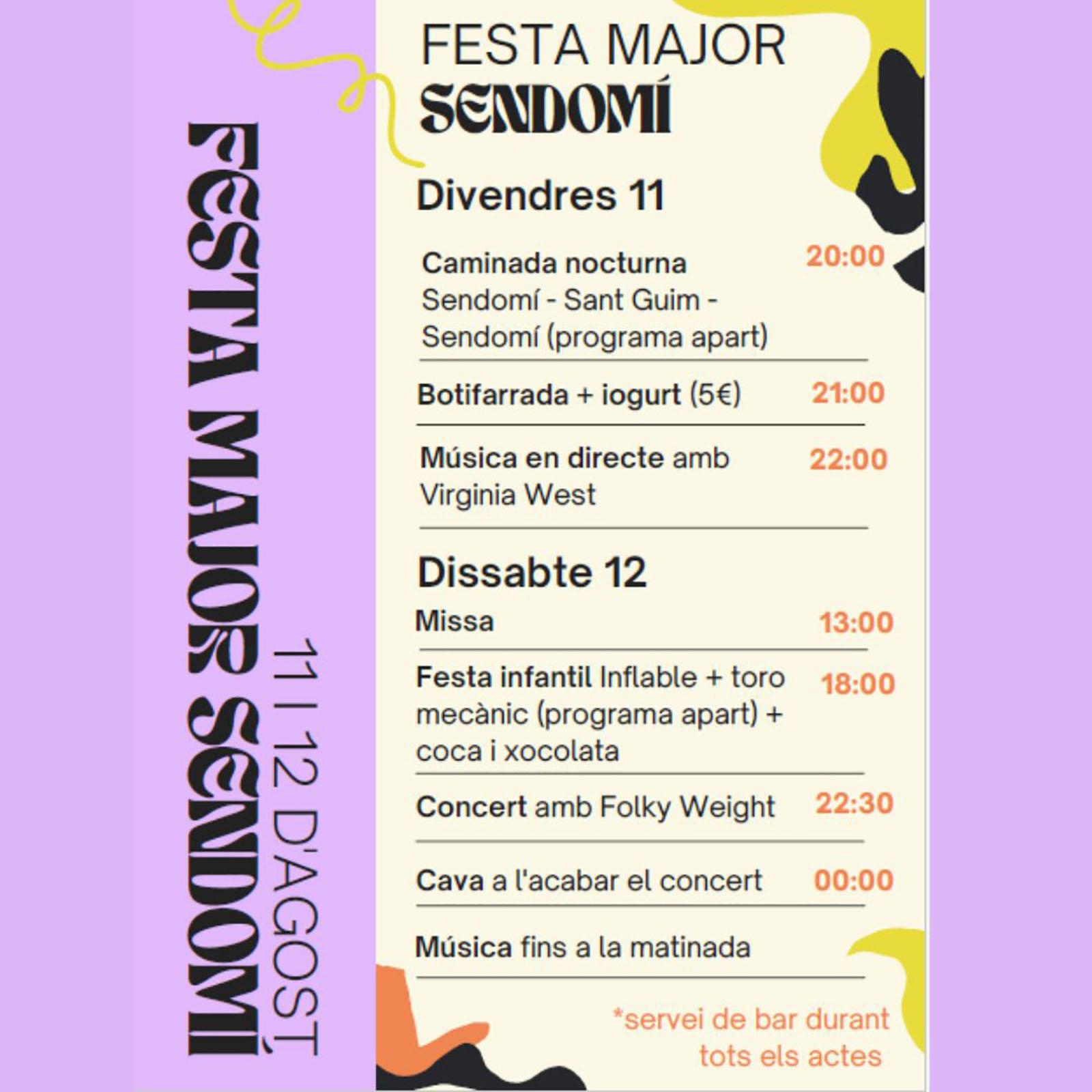 cartell Festa Major de Sendomí 2023