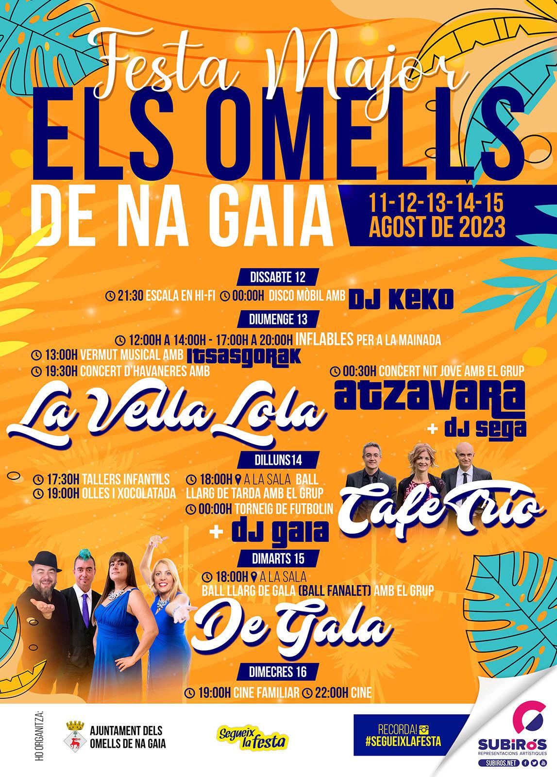 cartell Festa Major dels Omells de na Gaia 2023