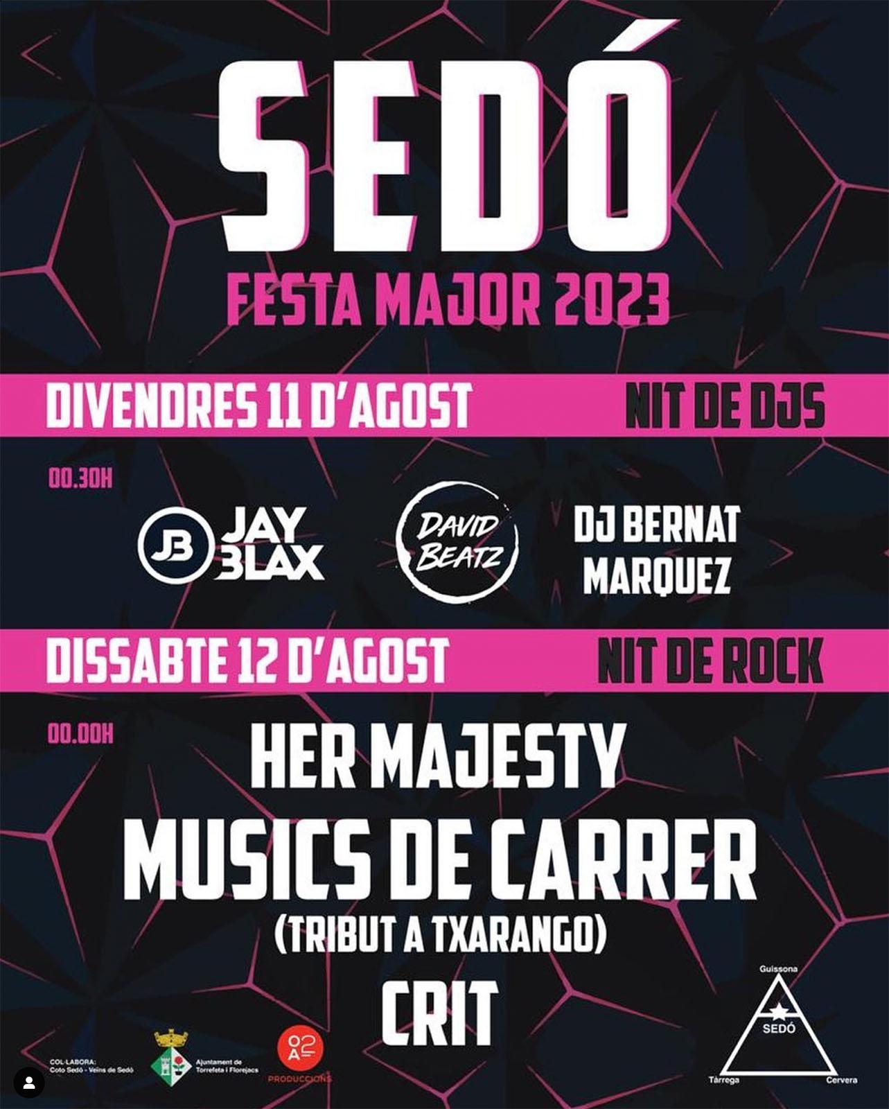 cartell Festa major de Sedó 2023