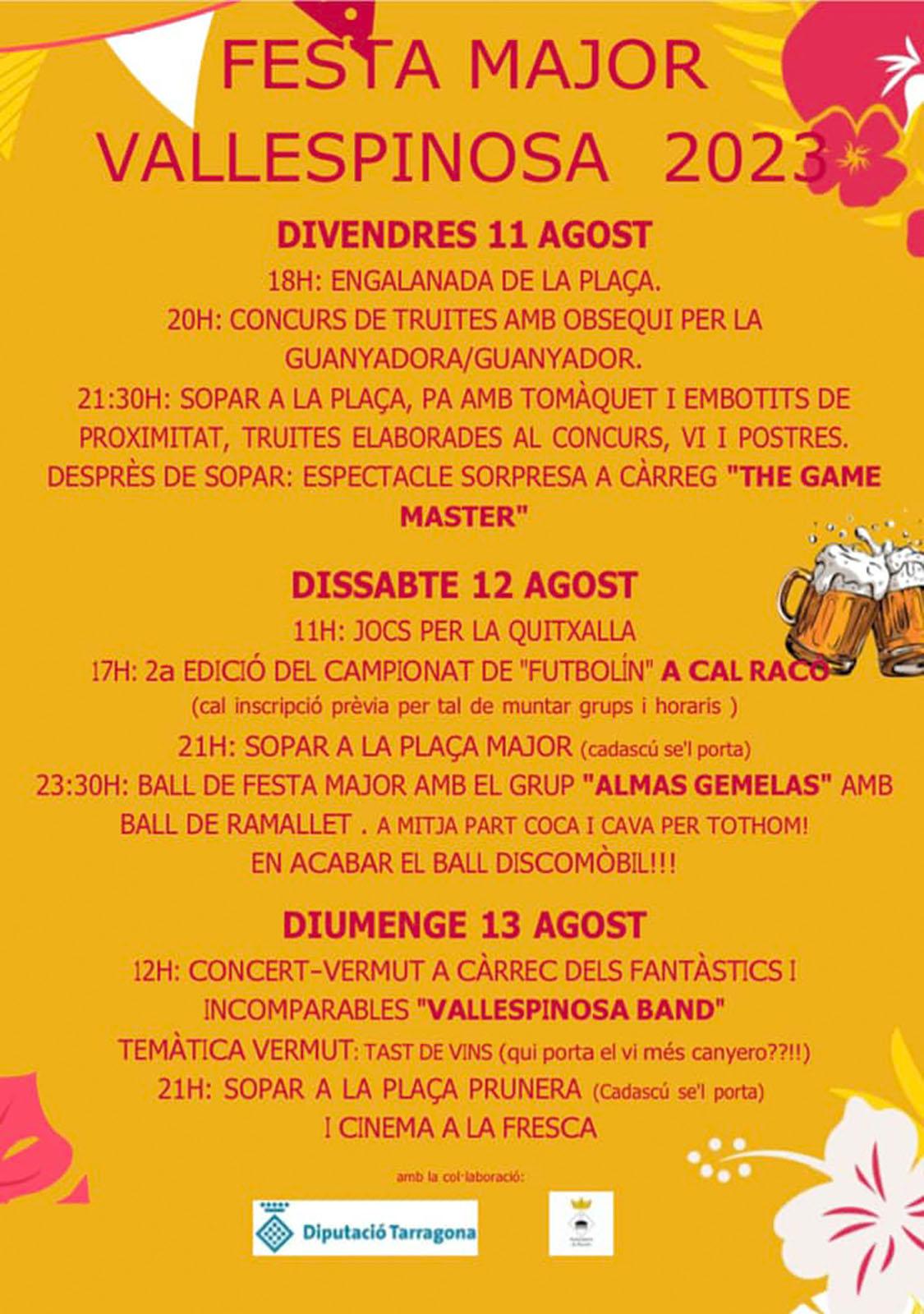 cartell Festa Major de Vallespinosa 2023