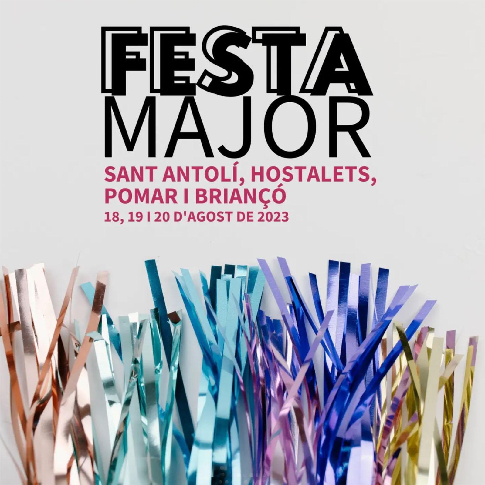 cartell Festa Major de Sant Antolí, Hostalets, Pomar i Briançó 2023