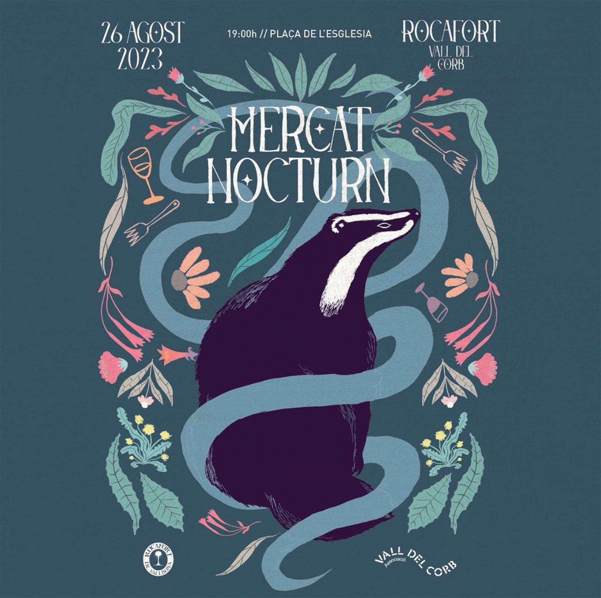 cartell Mercat Nocturn de Rocafort de Vallbona