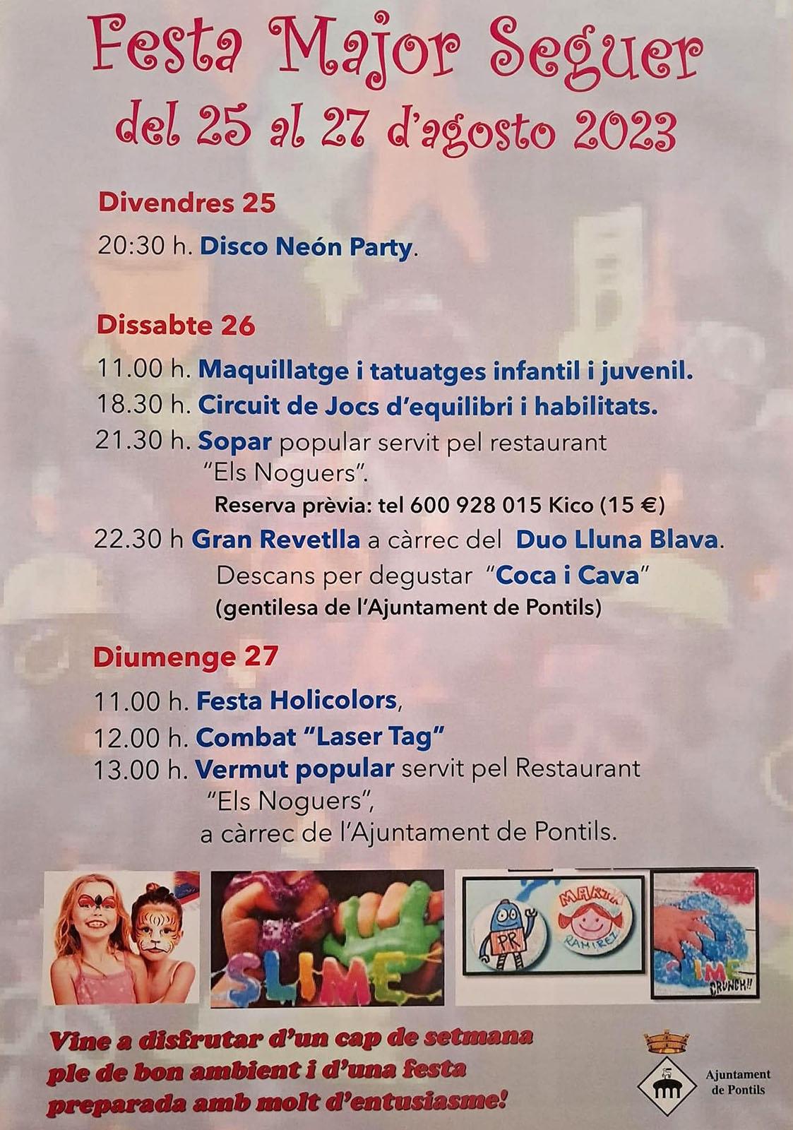 cartell Festa Major de Seguer 2023
