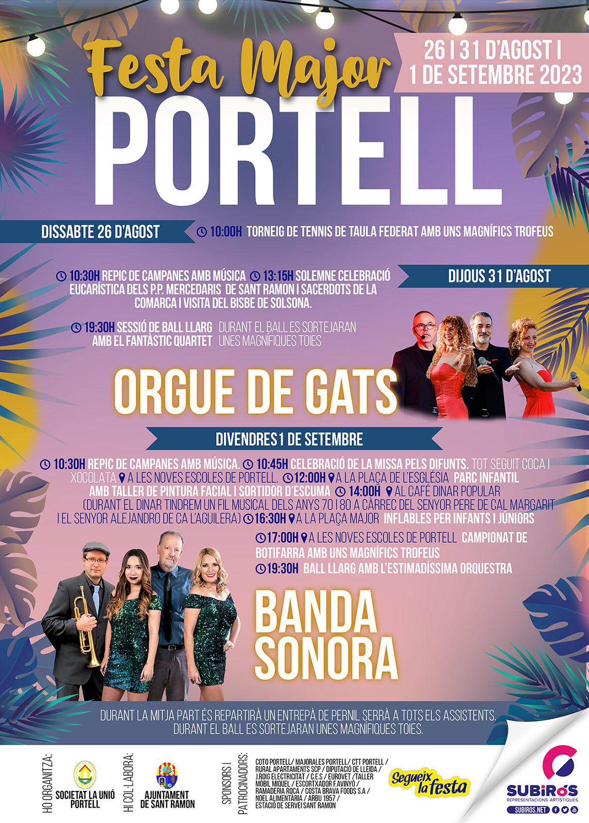 cartell Festa Major de Portell 2023