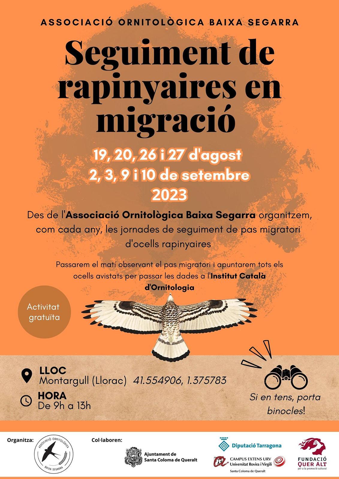 cartell Seguiment de rapinyaires en migració